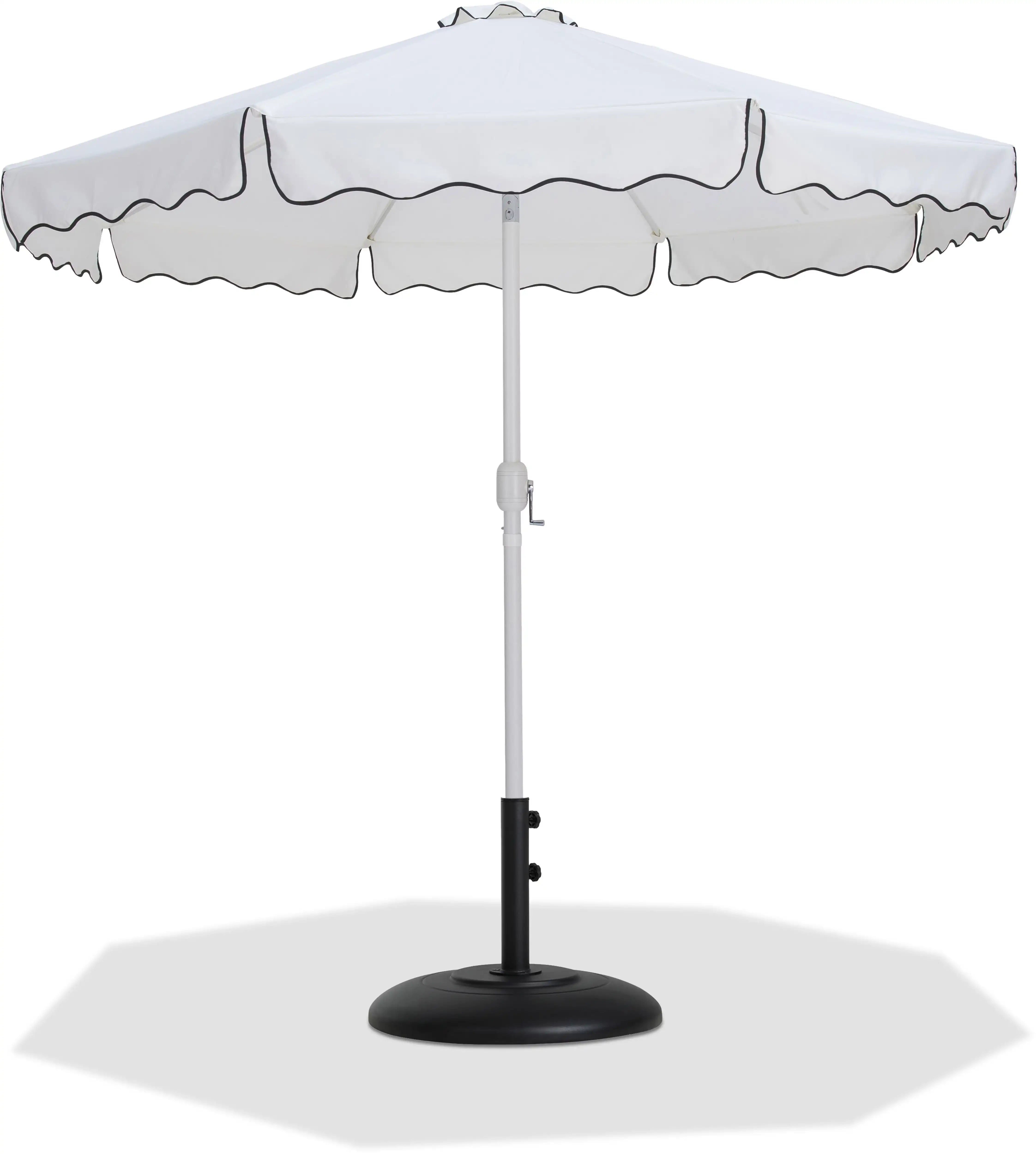 Amalfi - Patio Umbrella - Black Base / White Pole