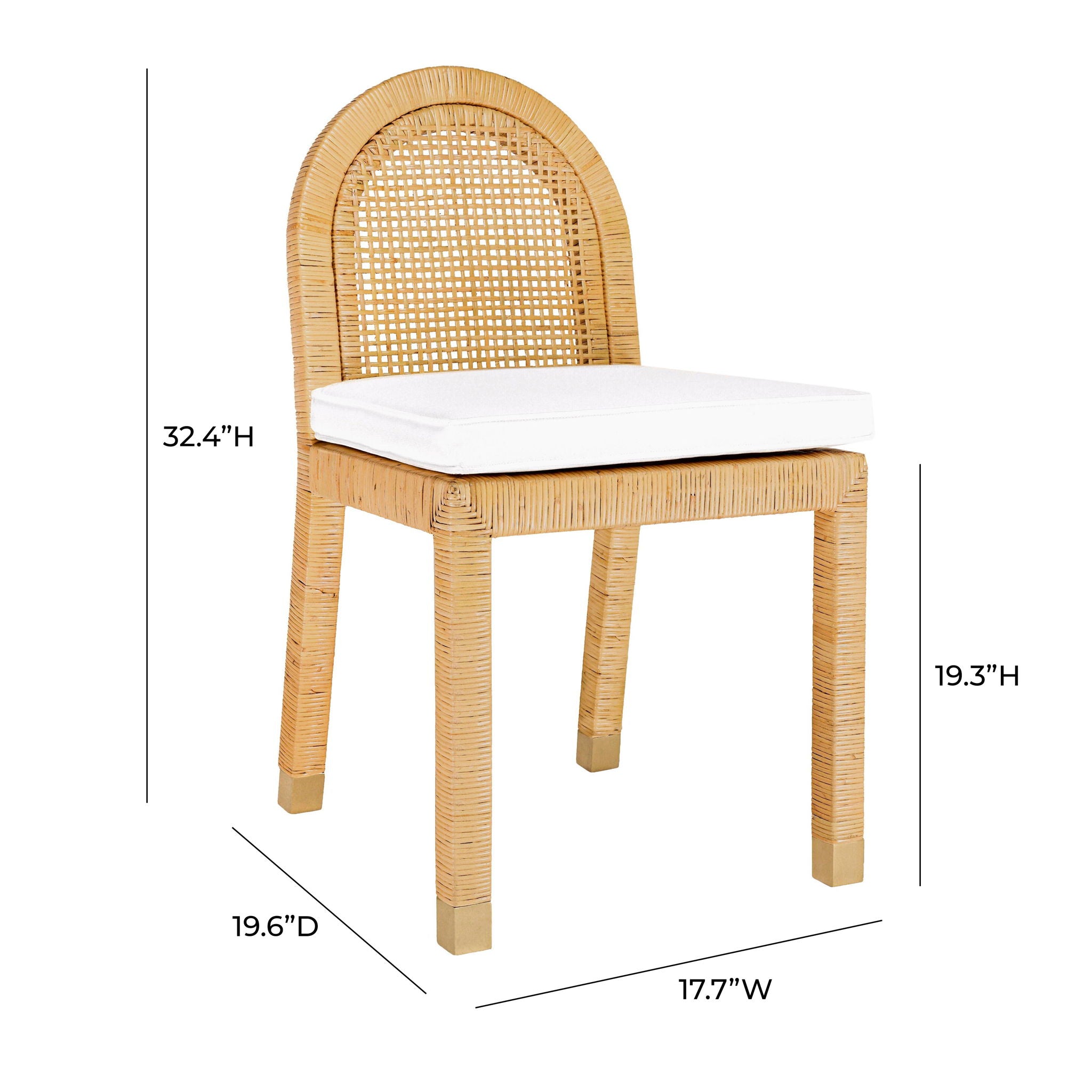 Amara - Rattan Arched Back Dining Chair - Natural