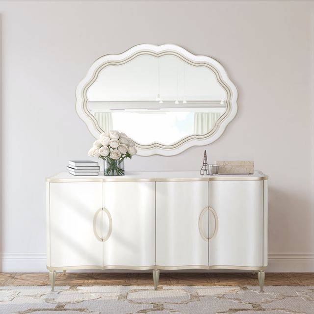 London Place - Wall Mirror - Creamy Pearl