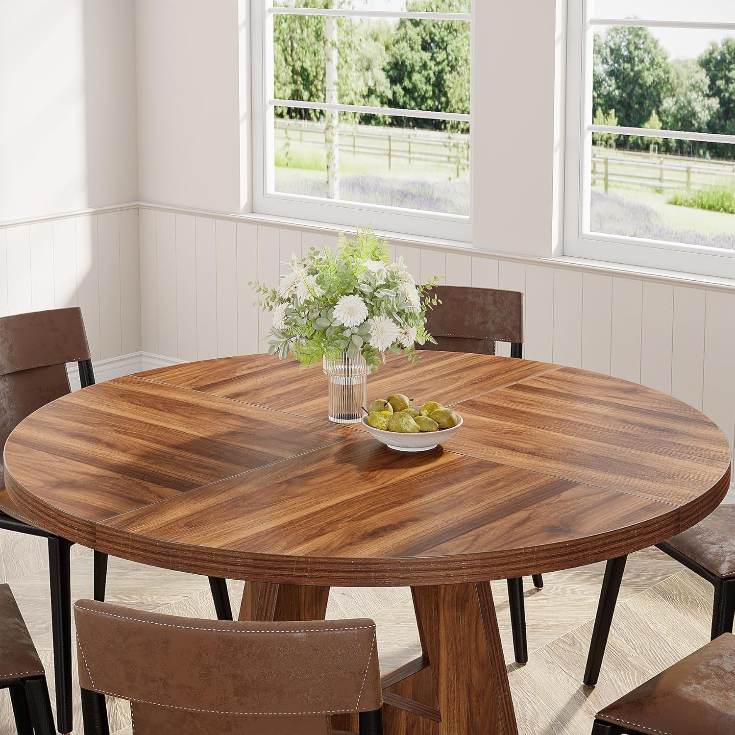 Round Dining Cross Base Kitchen Table