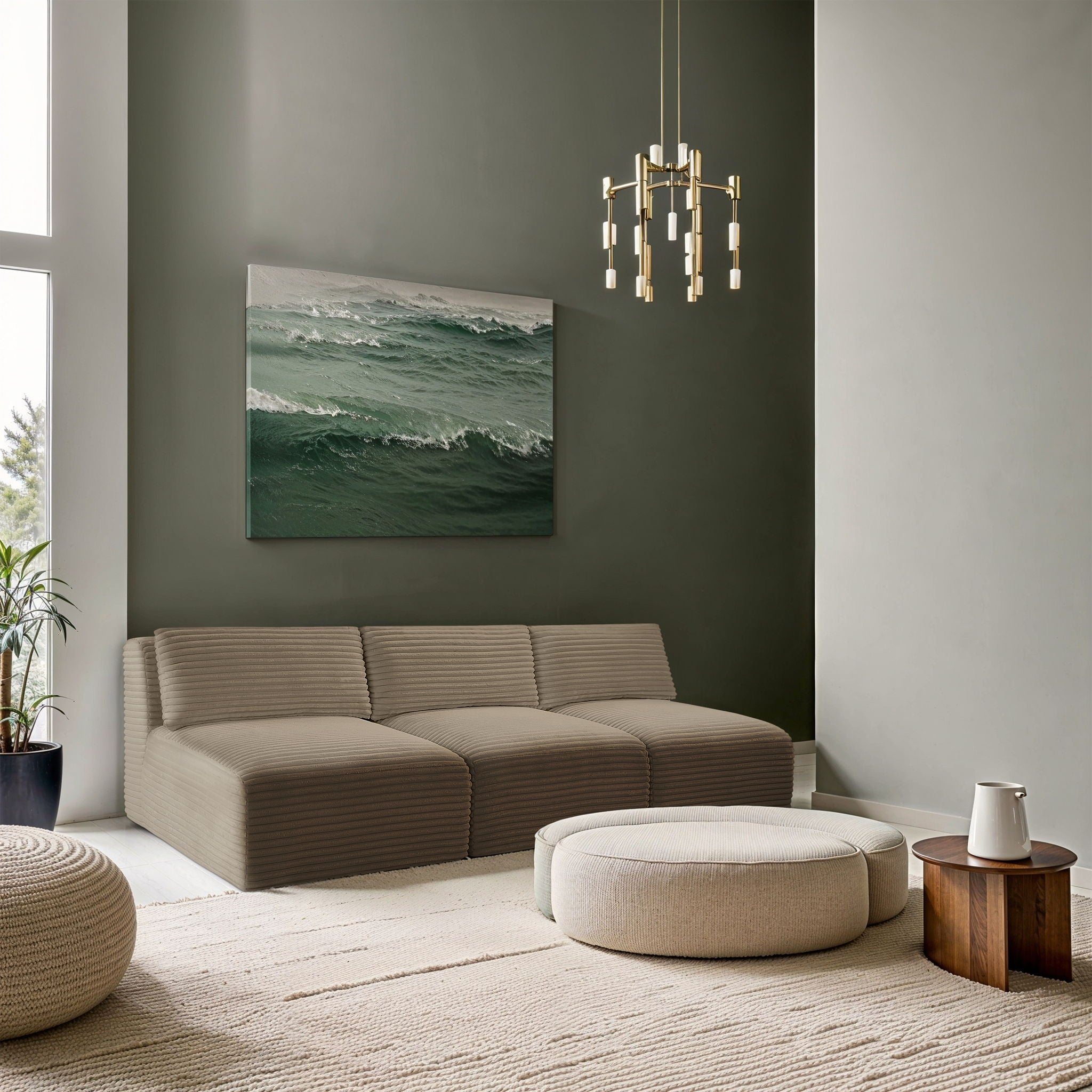 Shaggy - Fabric 3 Seat Modular Armless Sofa