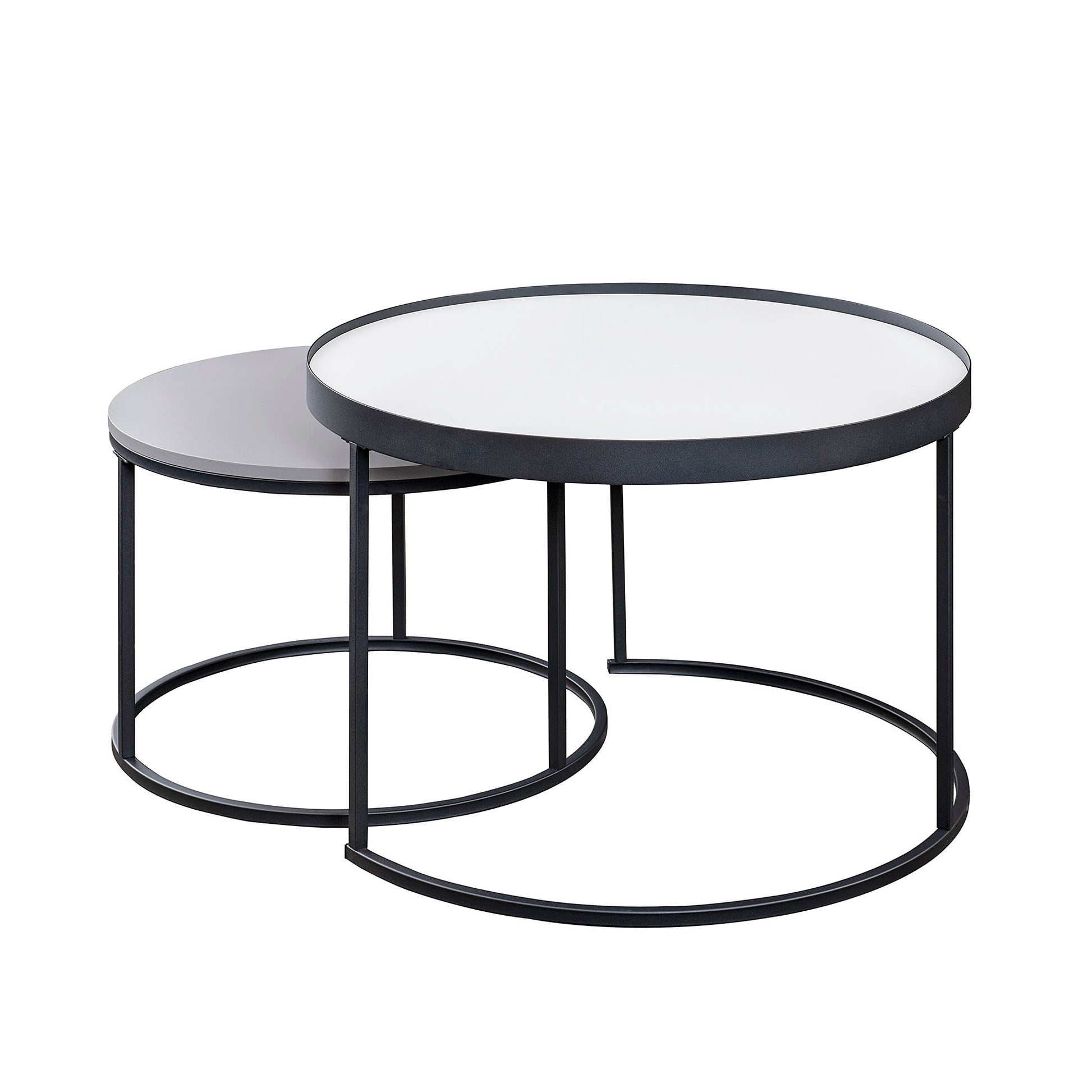Contemporary Gallery Top Round Nesting Coffee Table Set - Best Buy Furniture