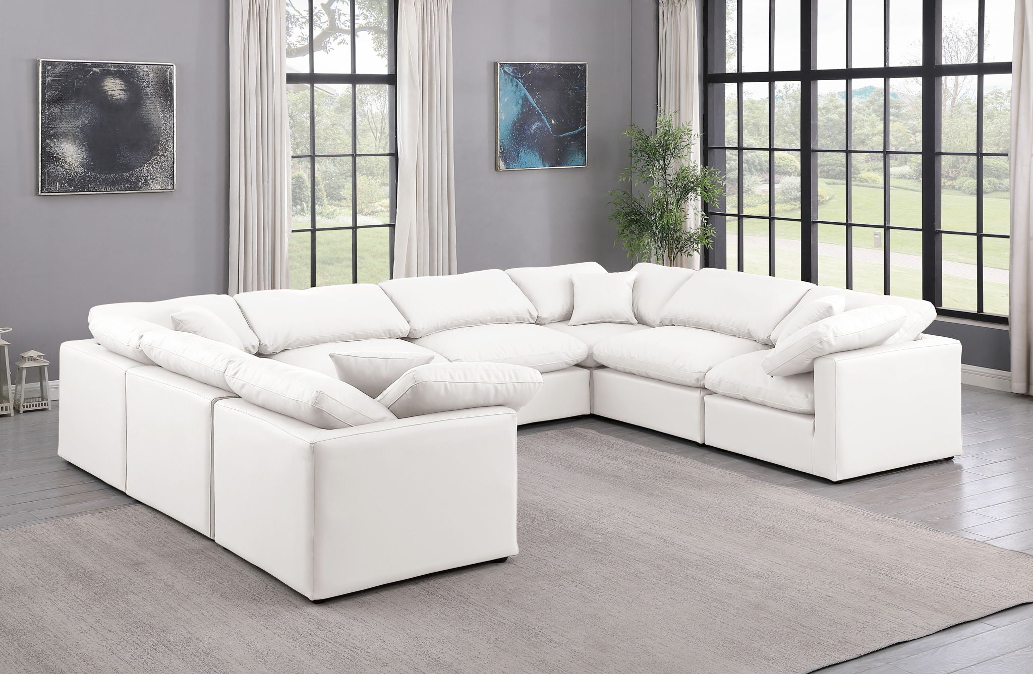 Indulge - Faux Leather 8 Piece Modular Sectional