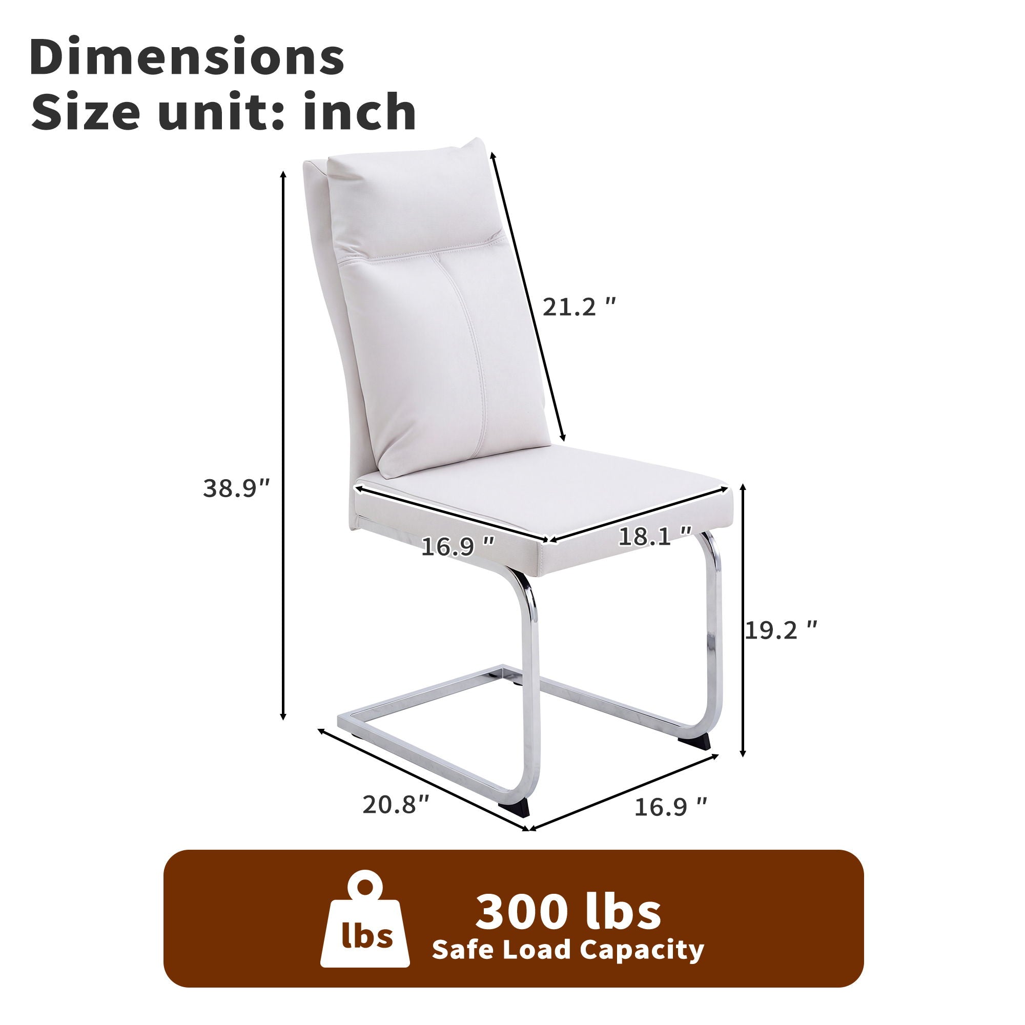 Modern Dining Chair SetWith Soft Cushion Backrest (2 Pieces)