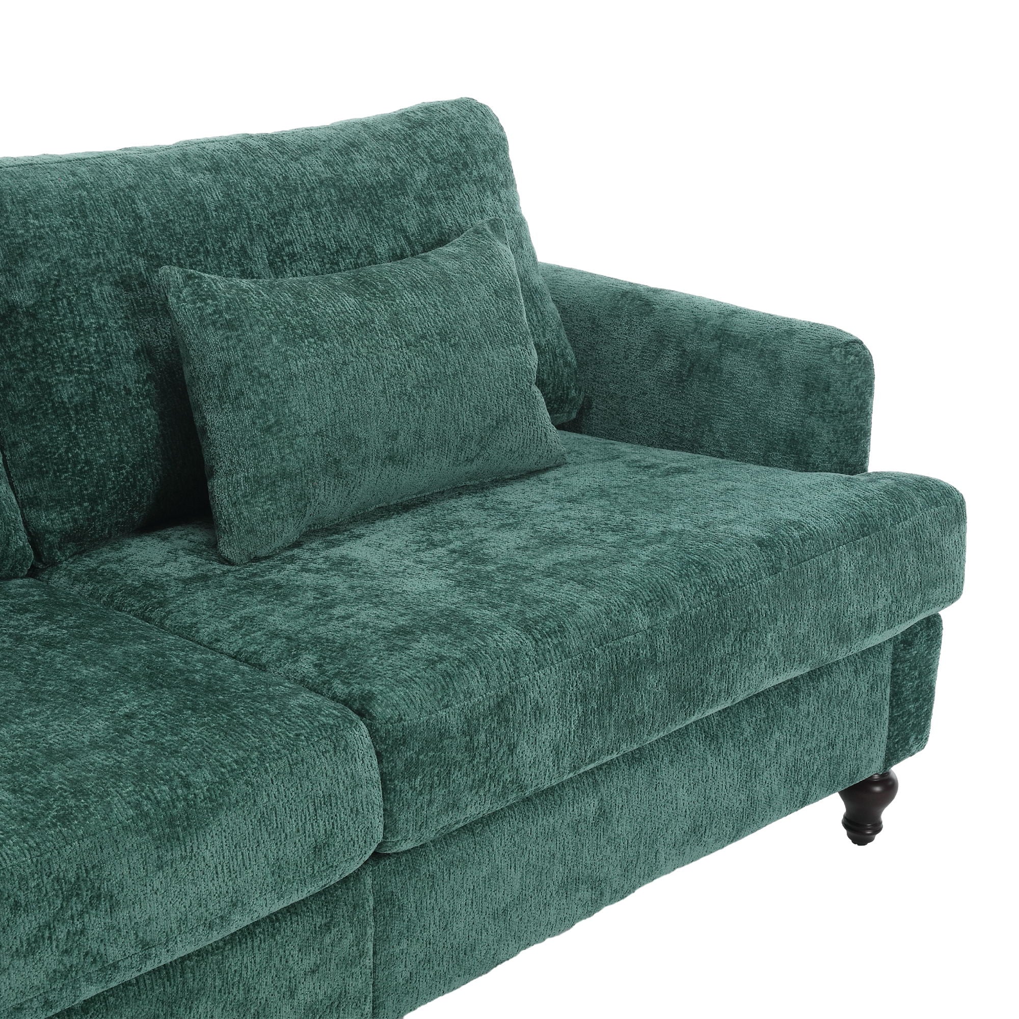 Mid Century Modern Chenille Fabric Loveseat Sofa, 2 Seat Upholstered Couch