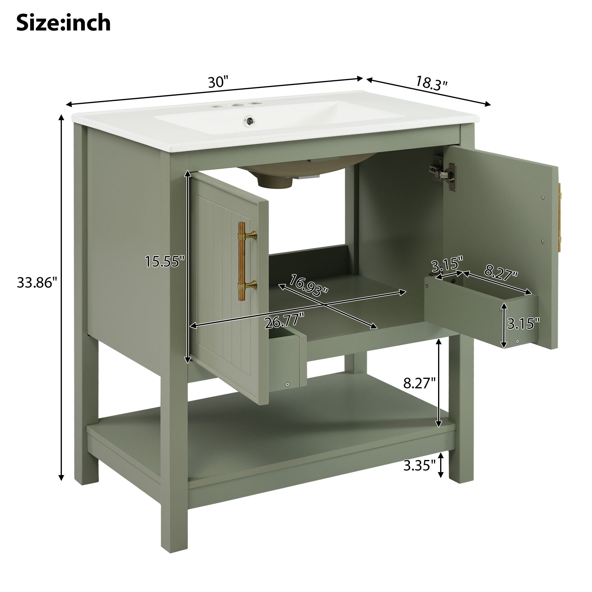 Elegant Bathroom Vanity With Ceramic Sink And Versatile Storage - Best Buy Furniture