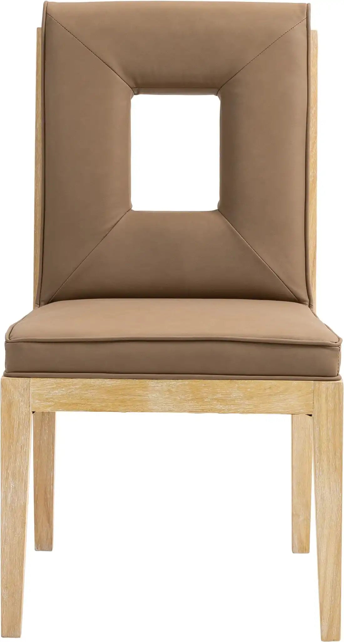 Gwendolyn - Faux Leather Dining Side Chair With Natural Frame (Set of 2)