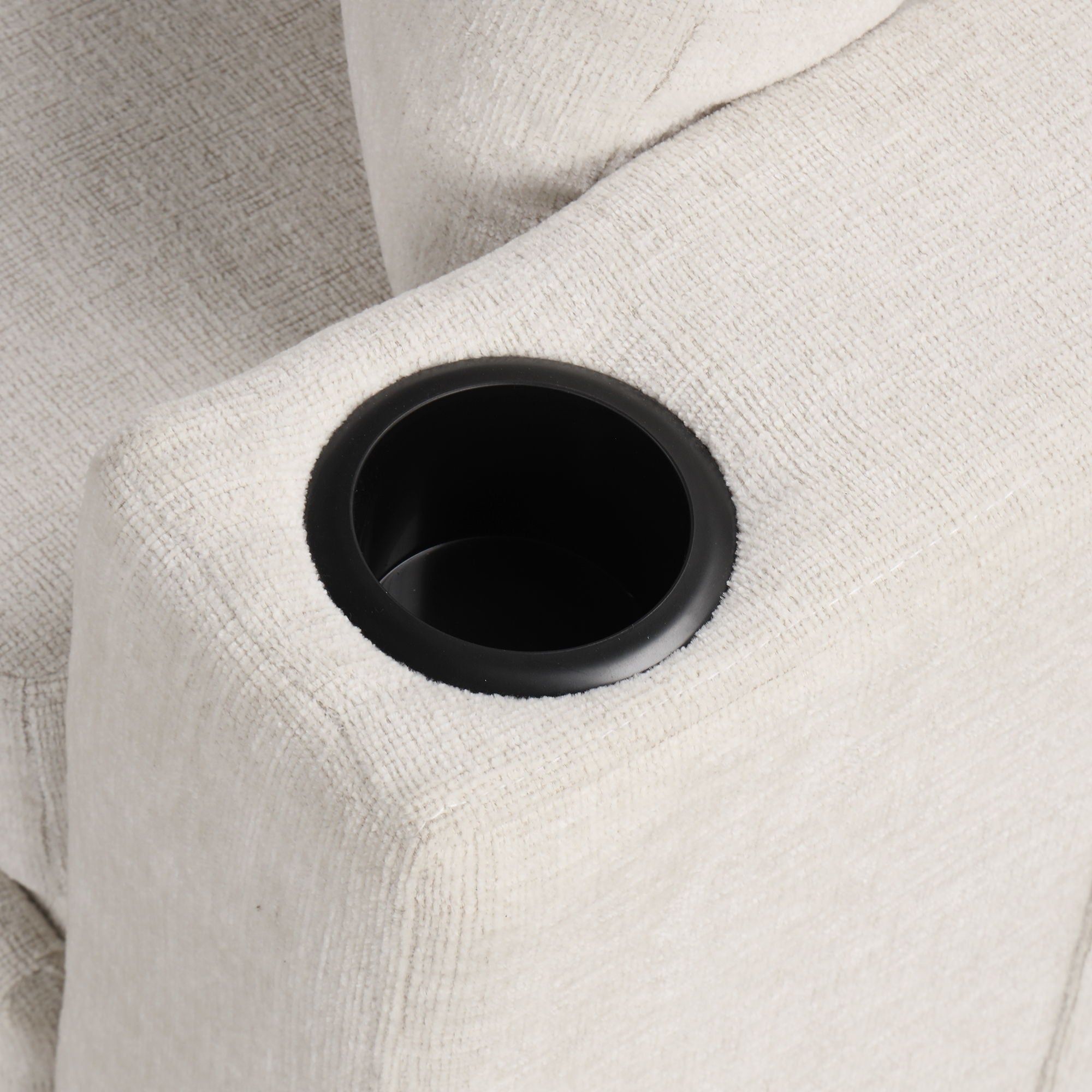 2 Seater Loveseat Sofa With Pull Out Bed, USB Charging, Dual Cup Holders - Beige