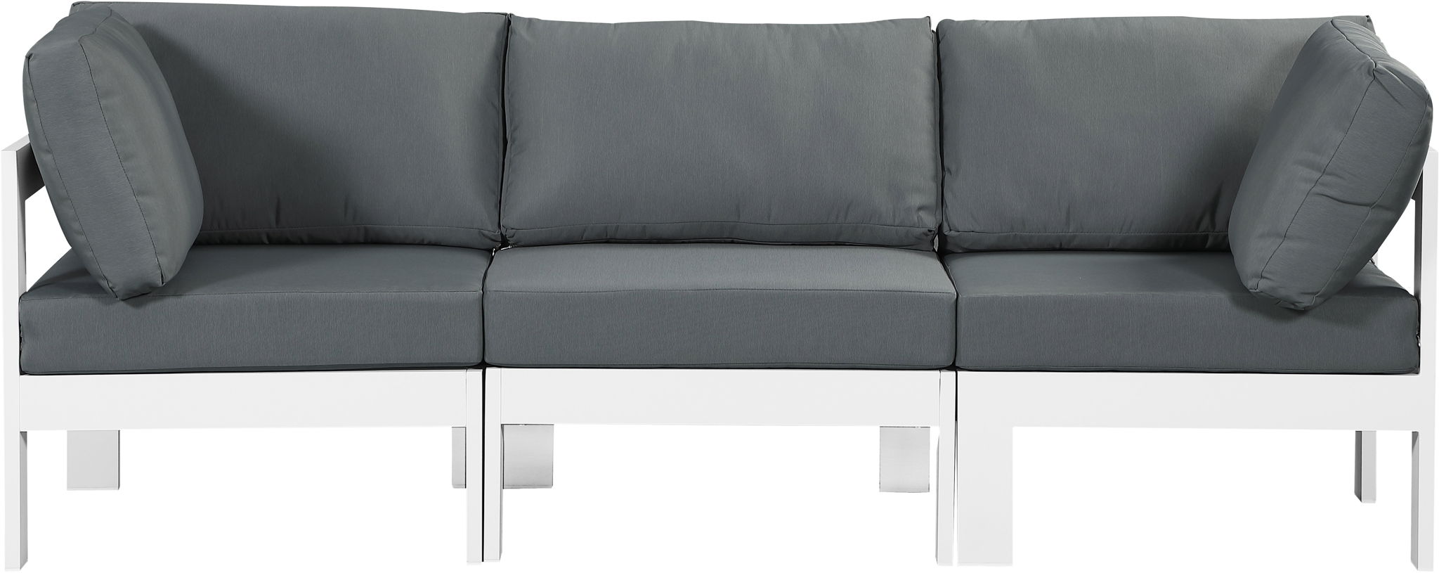 Nizuc - Outdoor Patio 3 Seat Modular Sofa With White Frame