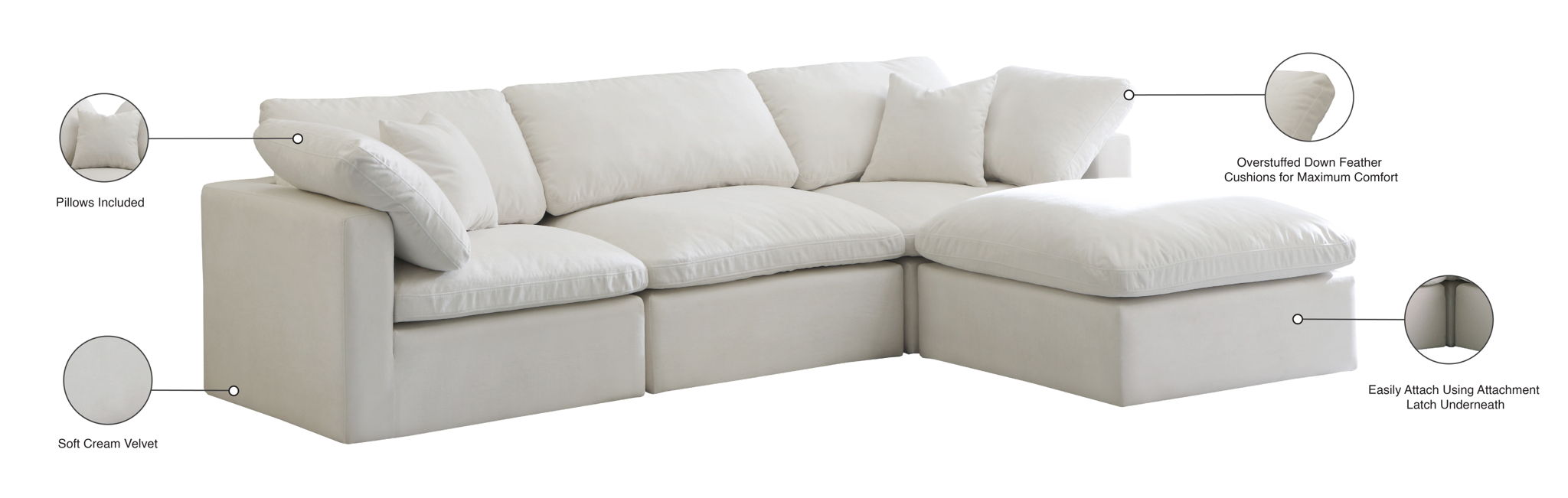 Plush - 4 Piece Modular Sectional