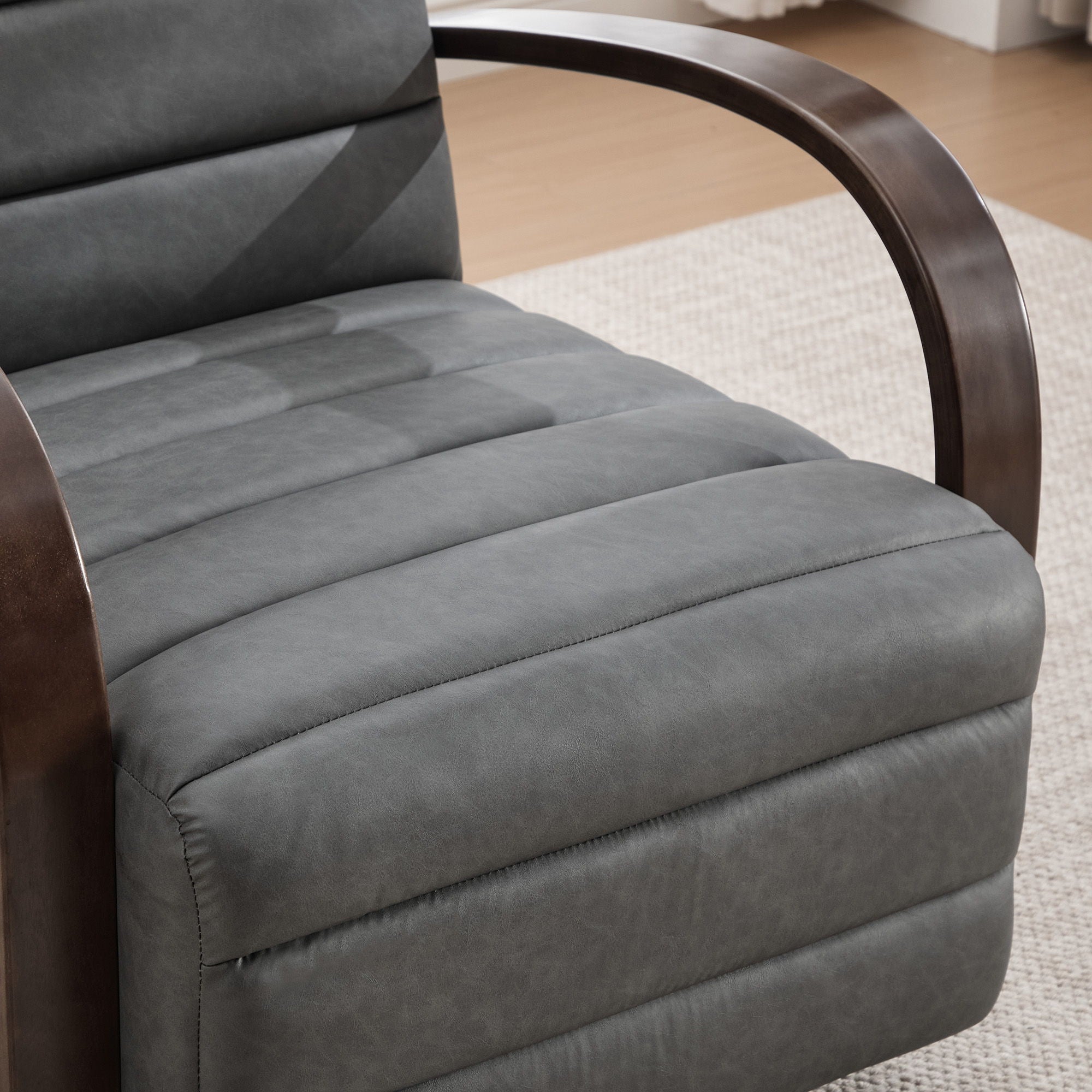 360° Swivel Accent Chair With Armrests, Comfy Lounge Reading Chair - Gray