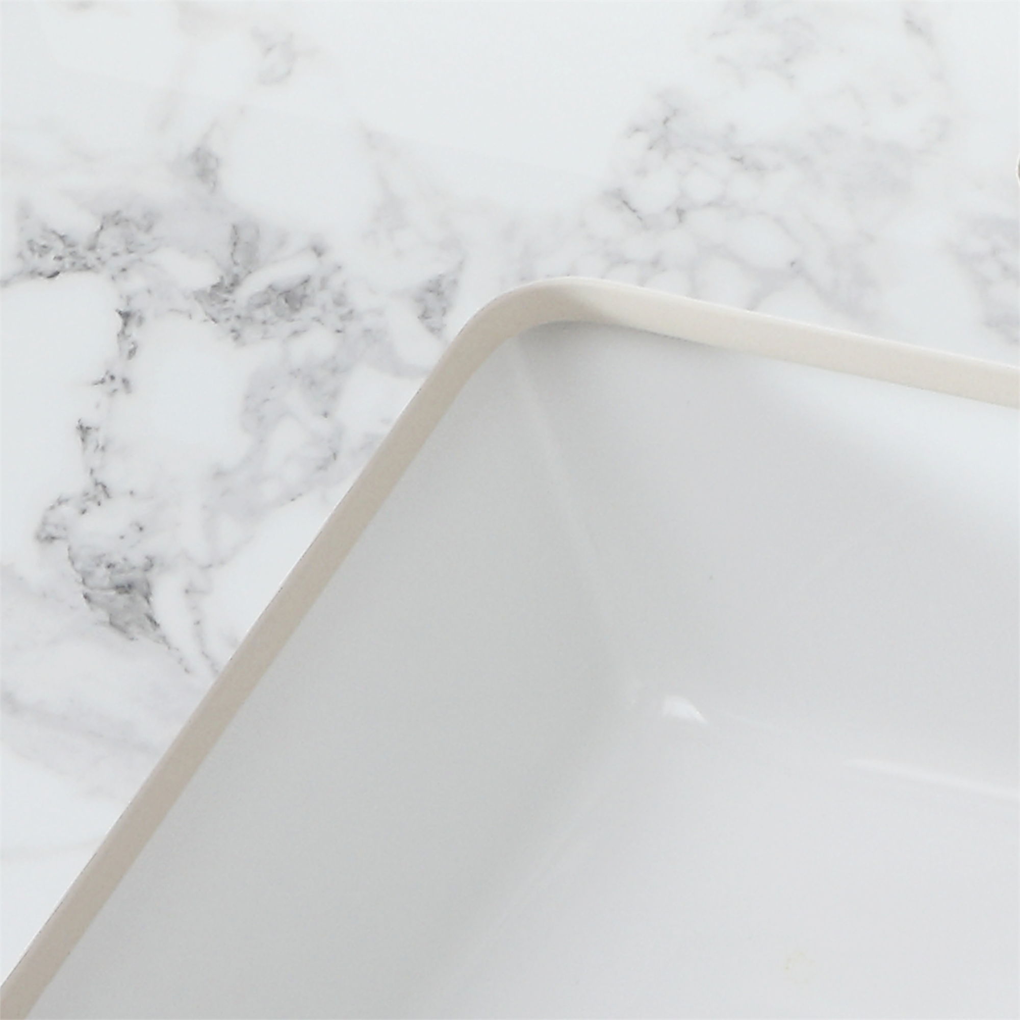Elegant Sintered Stone Bathroom Vanity Top With Rectangular Undermount Ceramic Sink