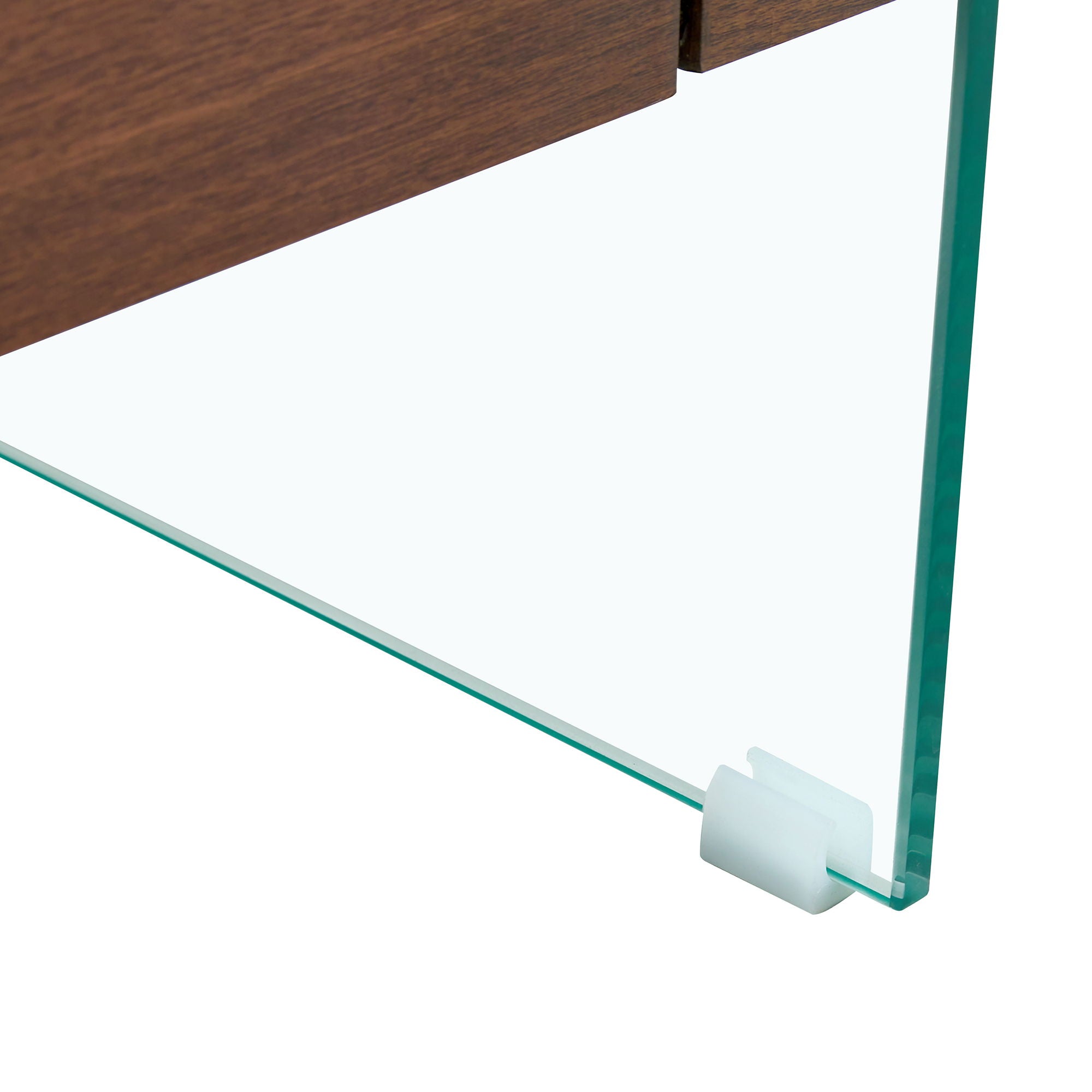 Modern 2 Tier Square Coffee Table, Elegant Marble Pattern