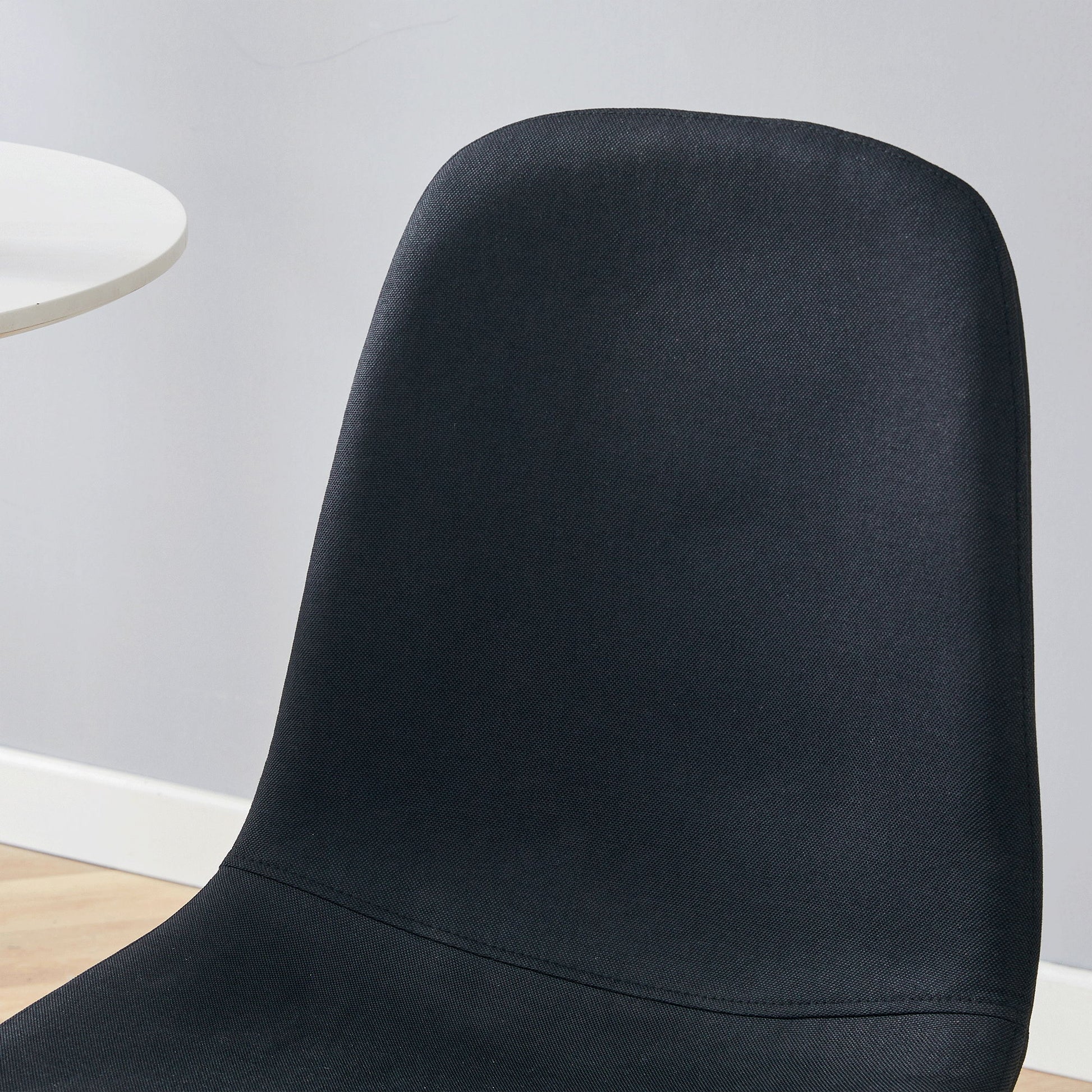 Luxury Simple Chair (Set of 4) Linen Cotton High Resilience Dining Chair With Metal en Legs - Black / Gold - Best Buy Furniture