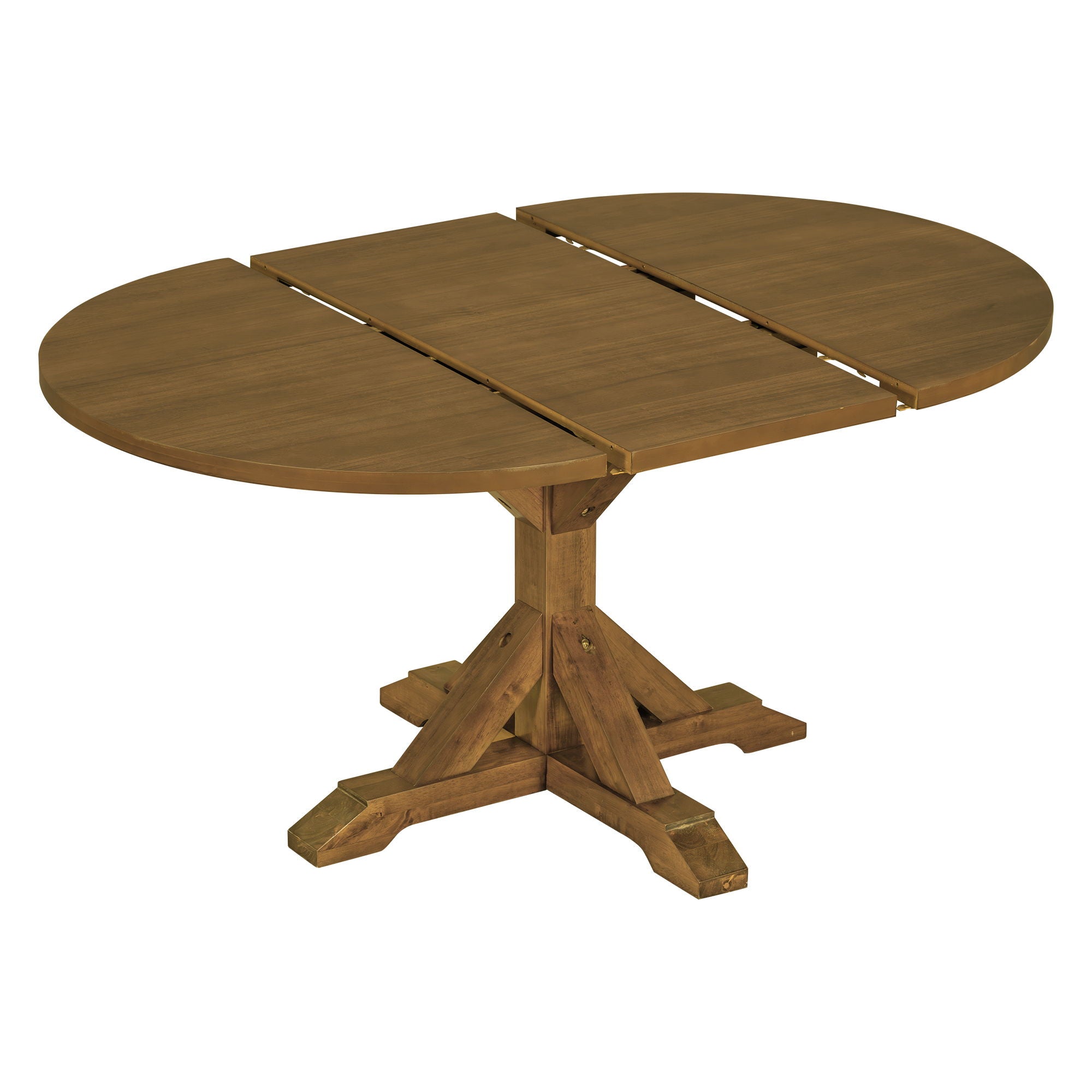 Topmax - 6 Piece Farmhouse Extendable Pedestal Dining Table Set With 18Inch Removable Leaf, Bench And 4 Ladder Back Dining Chairs - Best Buy Furniture