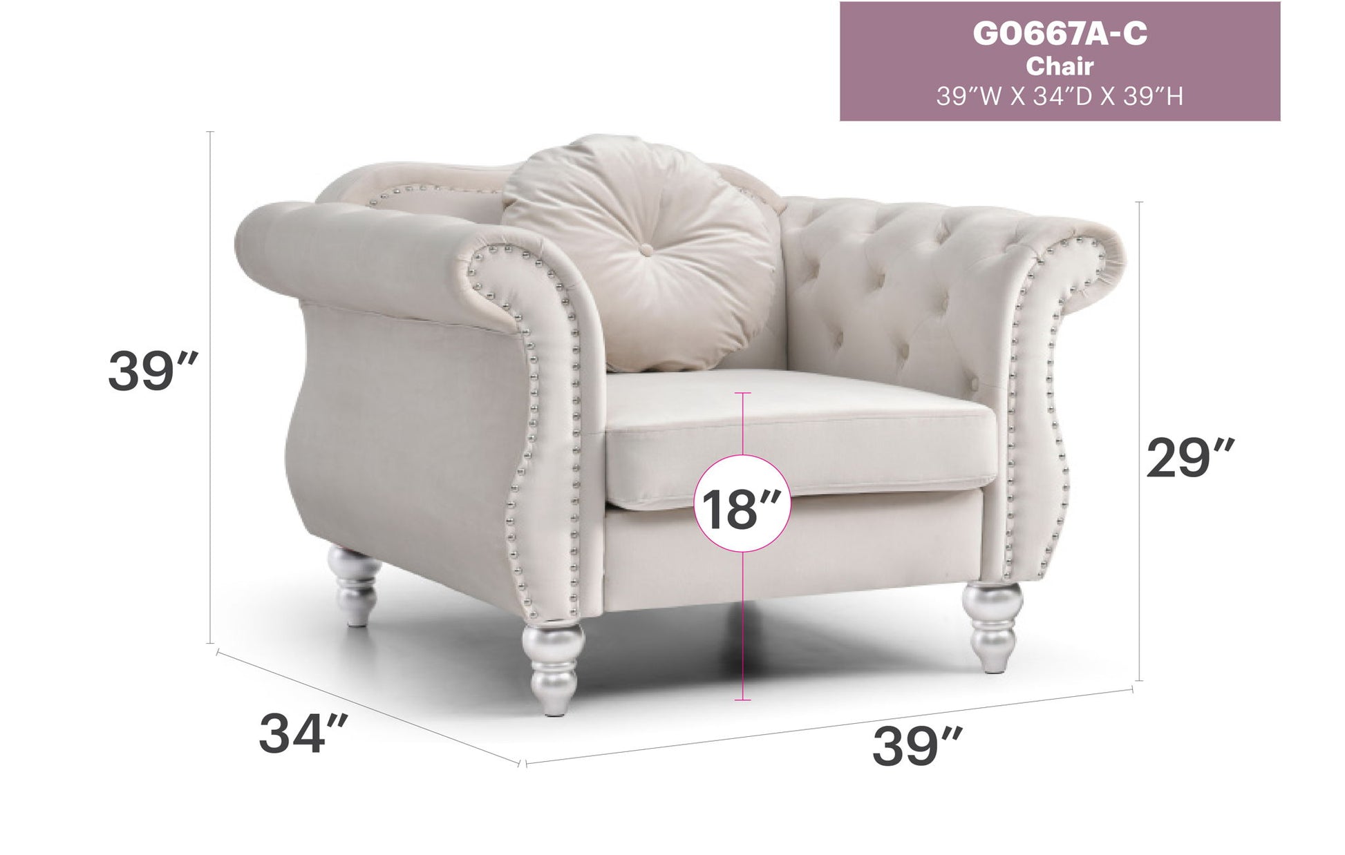 Chic Transitional Flared Arm Chair - Best Buy Furniture