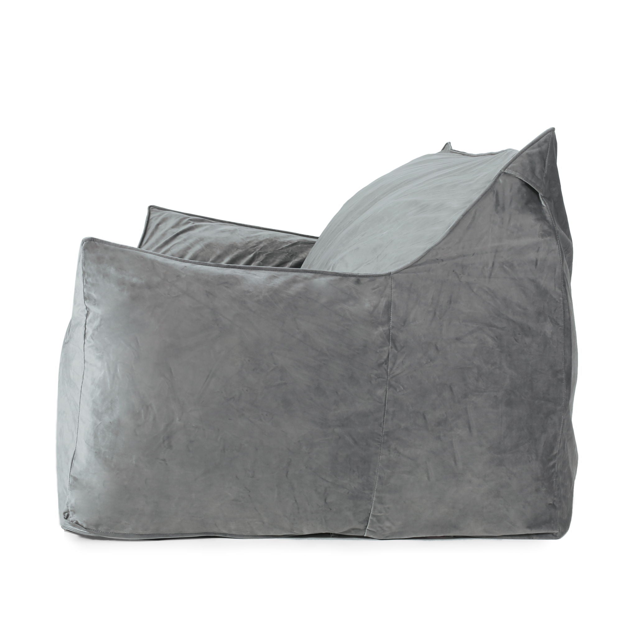 Fila - Velveteen Oversized Seater Bean Bag Chair With Armrests