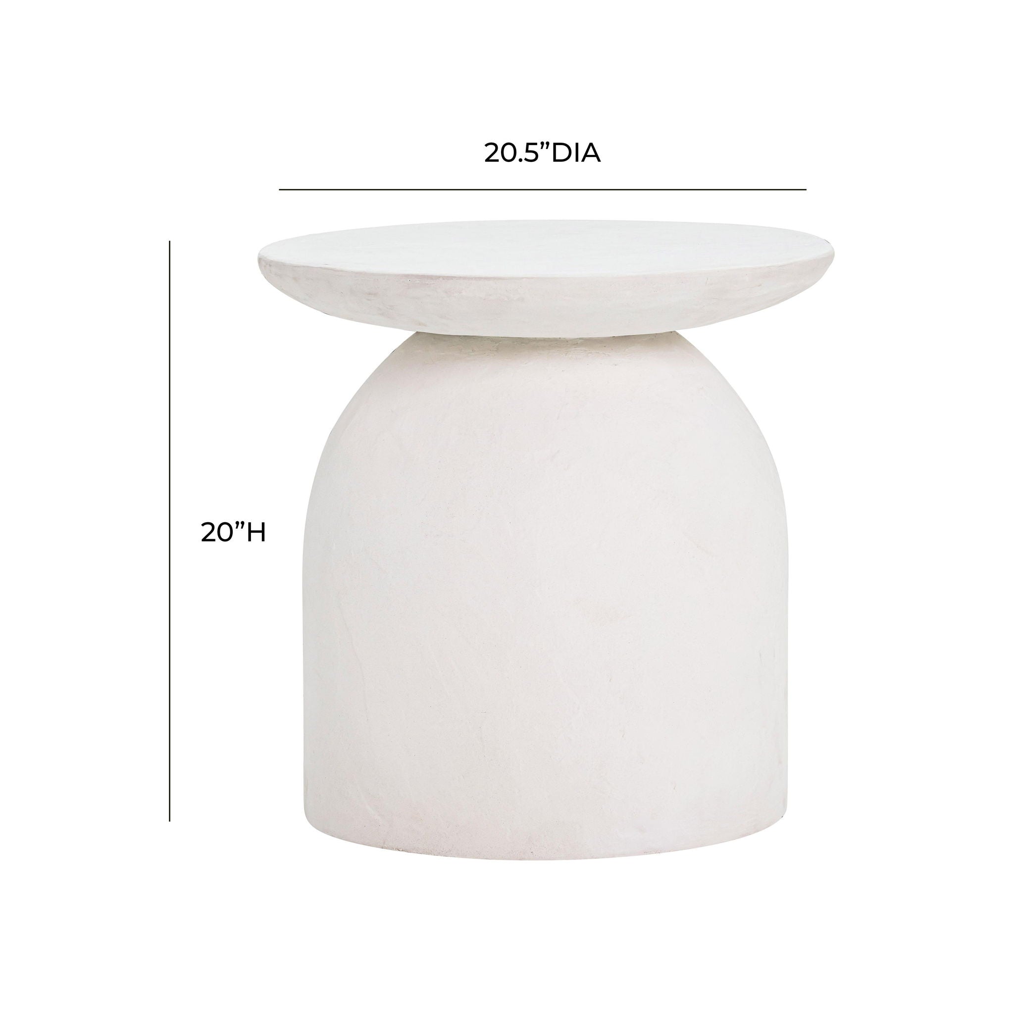 Aloe - Concrete Side Table - White