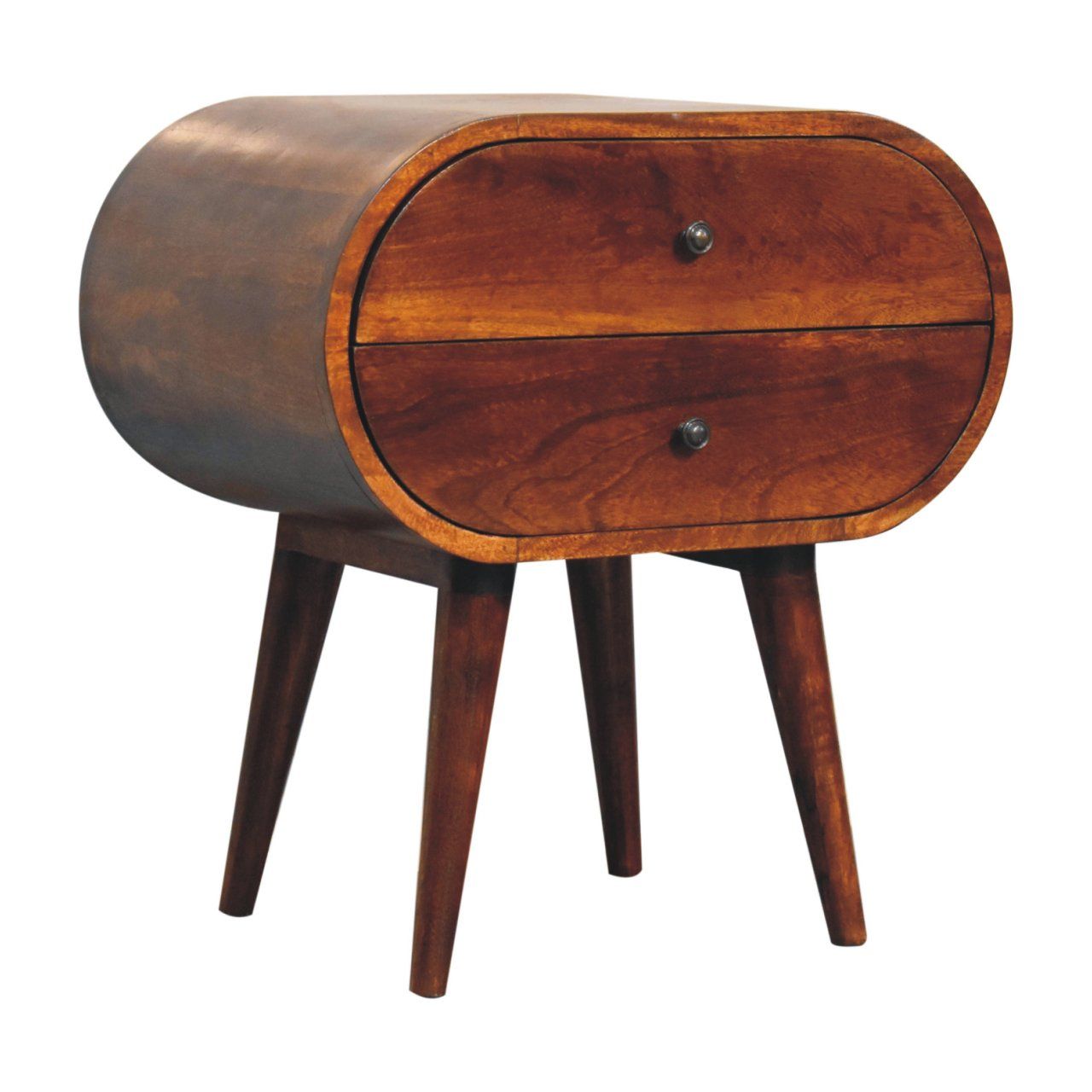 Large Chestnut Circular Bedside - Best Buy Furniture