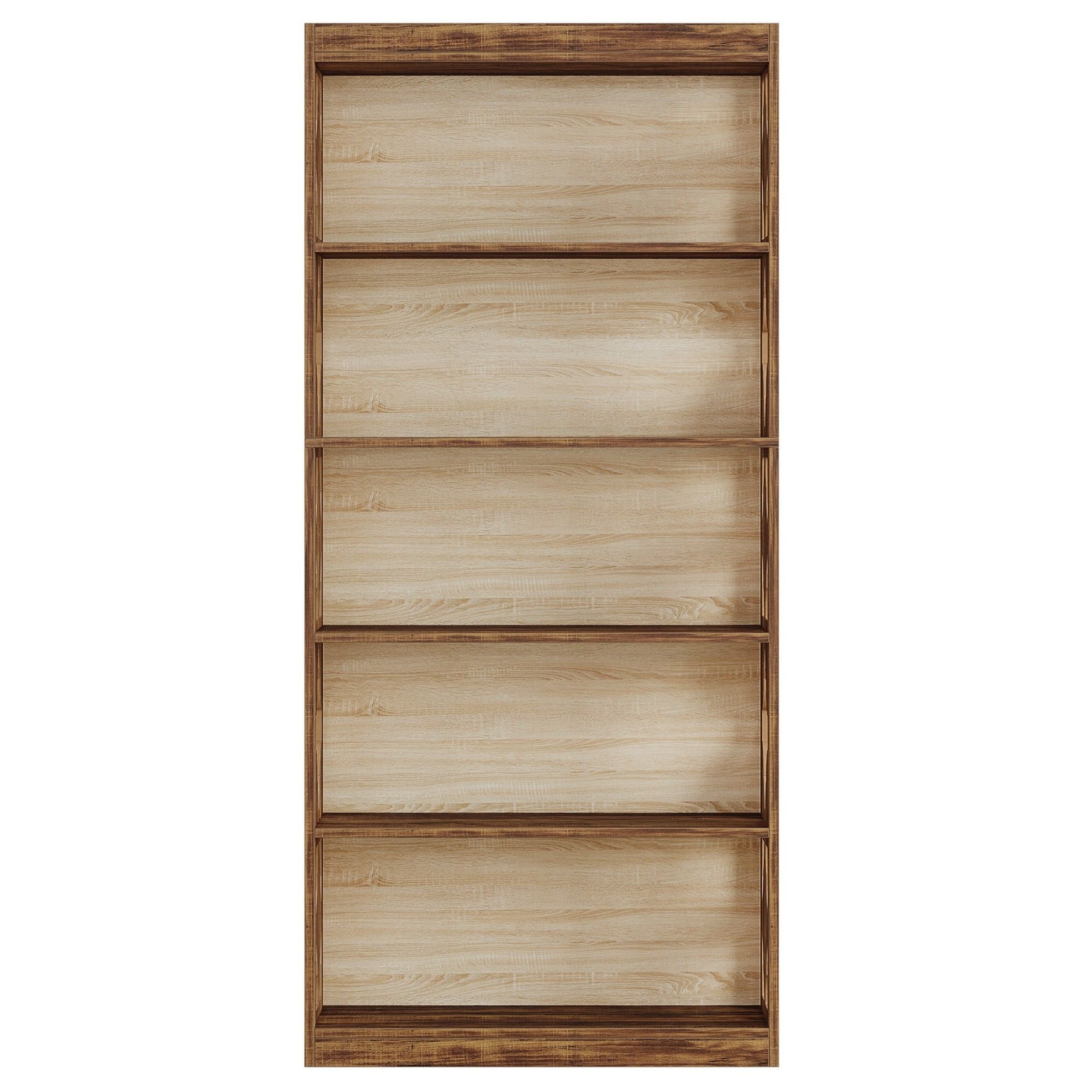 Rhombus Open Bookcase, 6 Tier Storage Shelves For Apartment - Brown
