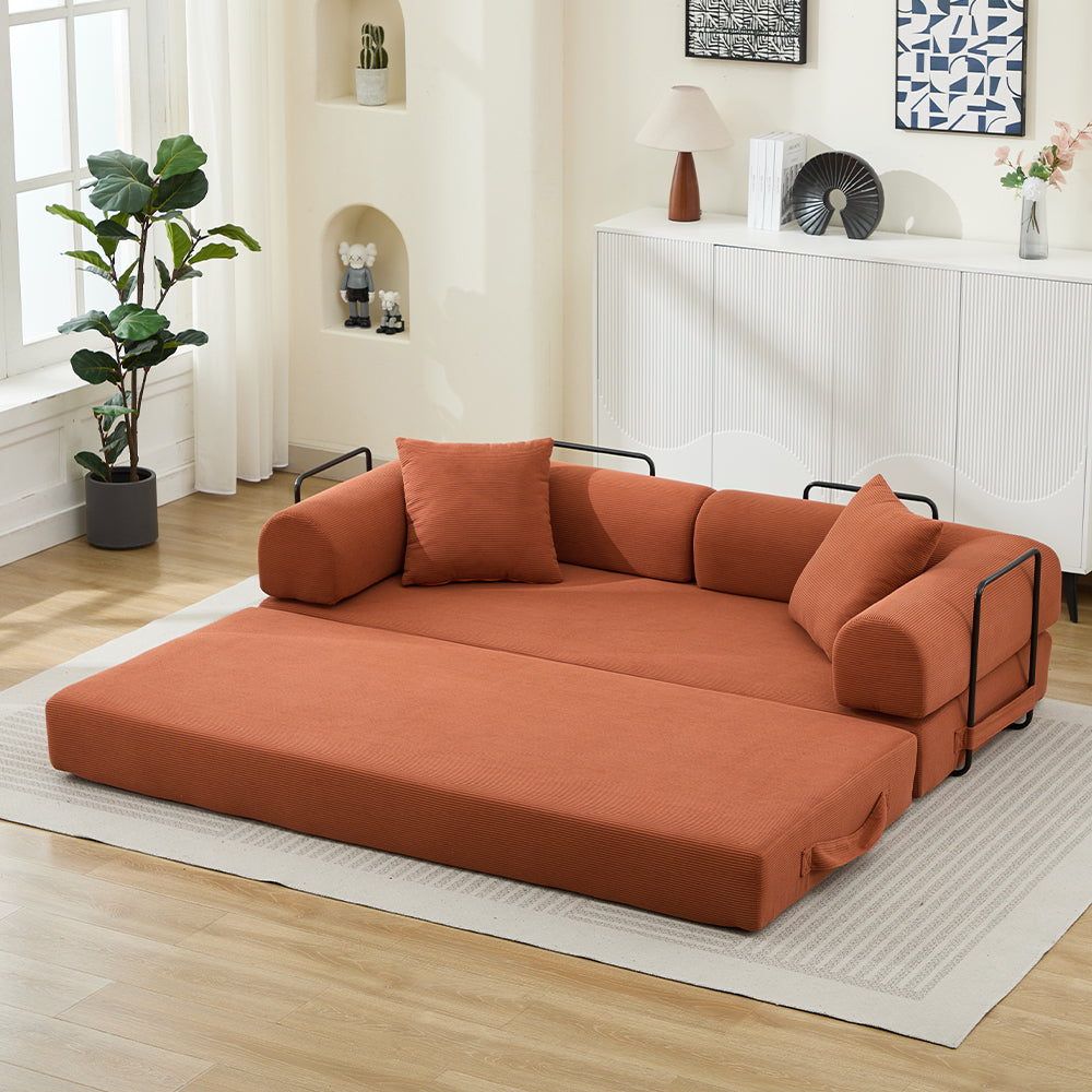 Folding Sofa Bed 78.5" Convertible Couch with 2 Pillows