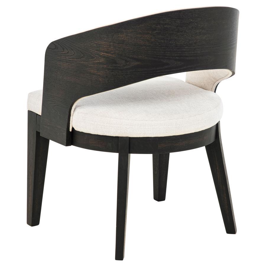 Leandro - Upholstered Dining Arm Chair (Set of 2) - Burnished Black / Cream