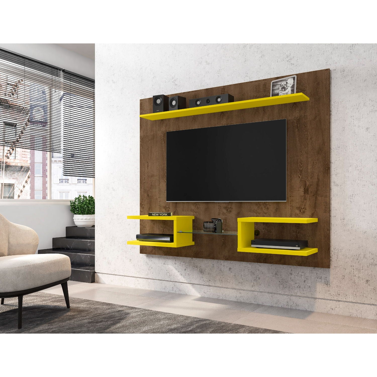 Plaza - TV Panel With Decorative Shelves