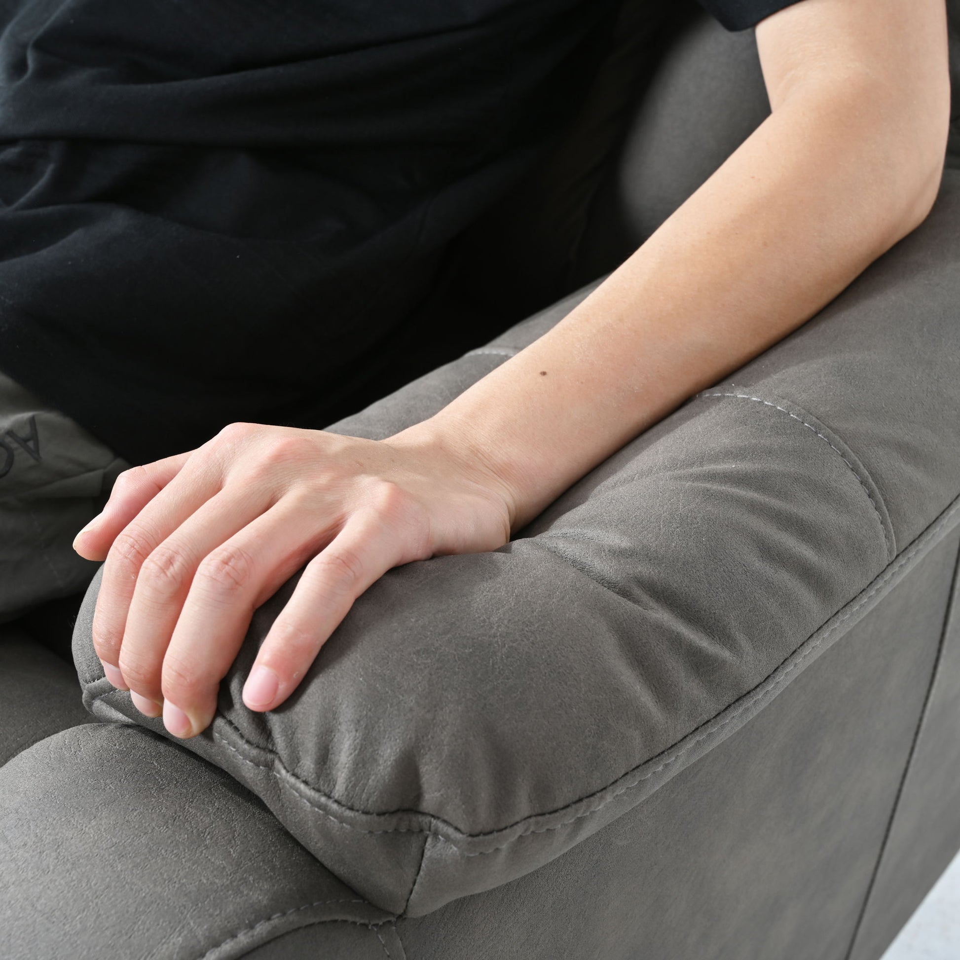 Lift Chair Recliner Power Remote Control Recliner Sofa Relax Soft Chair Anti - Skid Australia Cashmere Fabric Furniture Living Room - Dark Gray - Best Buy Furniture