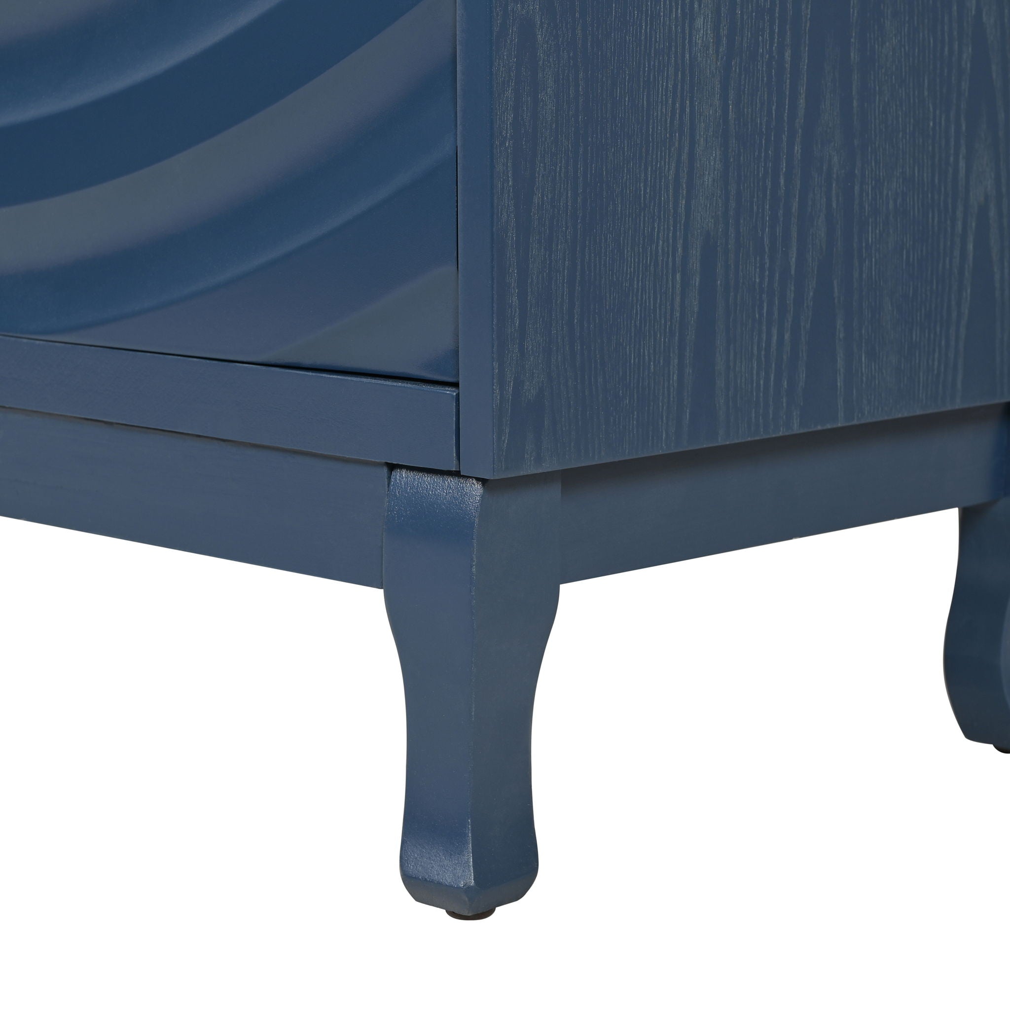 Elegant Sideboard With Sophisticated Wavy Pattern Doors And Arched Groove Design, Adjustable 4 Door Layout