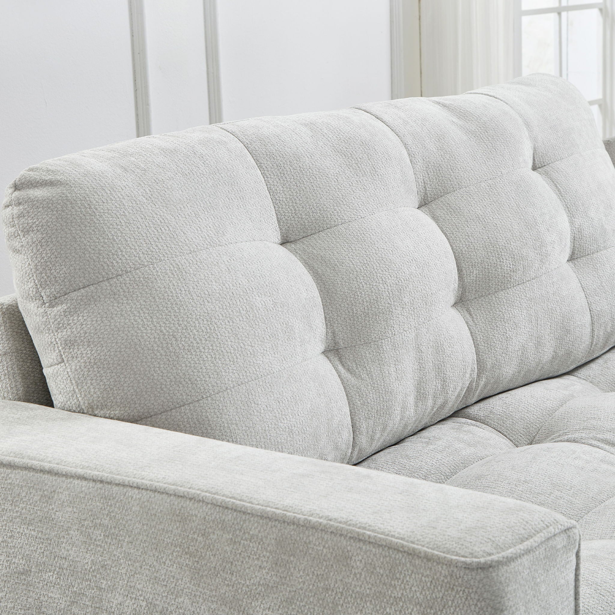 Modern Sectional Sofa U-Shaped With Movable Ottomans, Bluetooth Speakers, LED Lights And Modular Storage