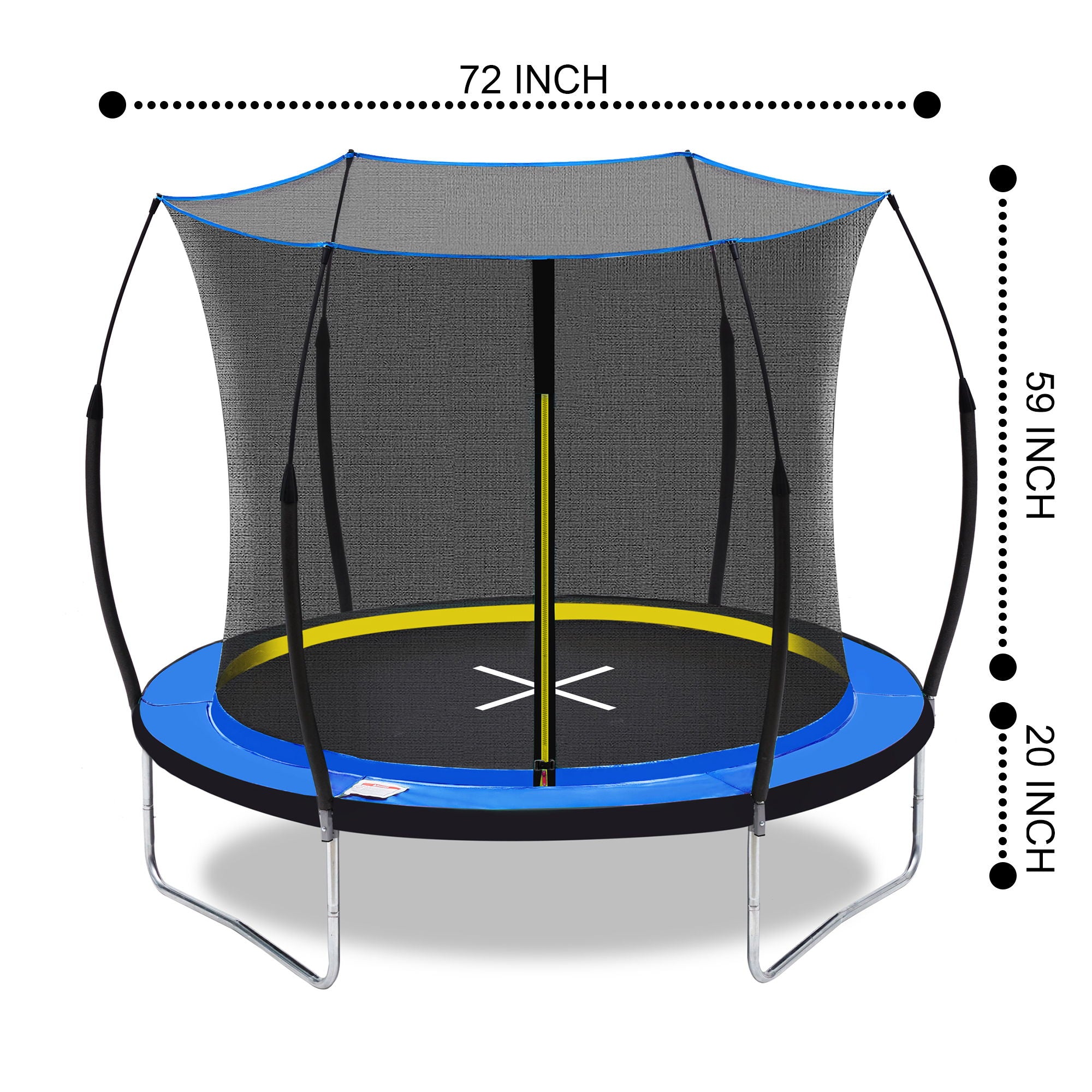 6 Ft Trampoline Inner Safety Net Elastic Ropes Version - Blue