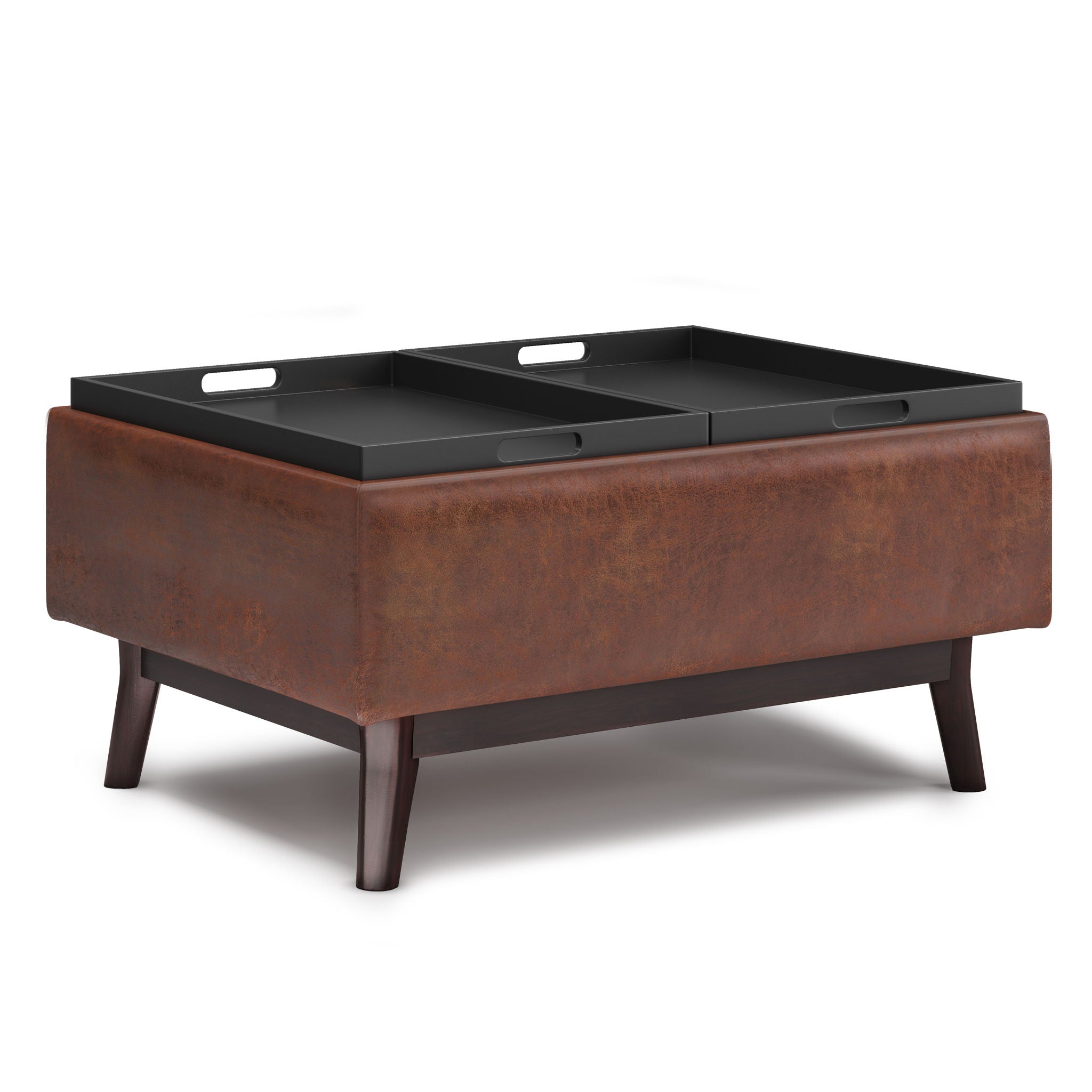 Owen - Tray Top Small Coffee Table Upholstered Storage Ottoman - Best Buy Furniture