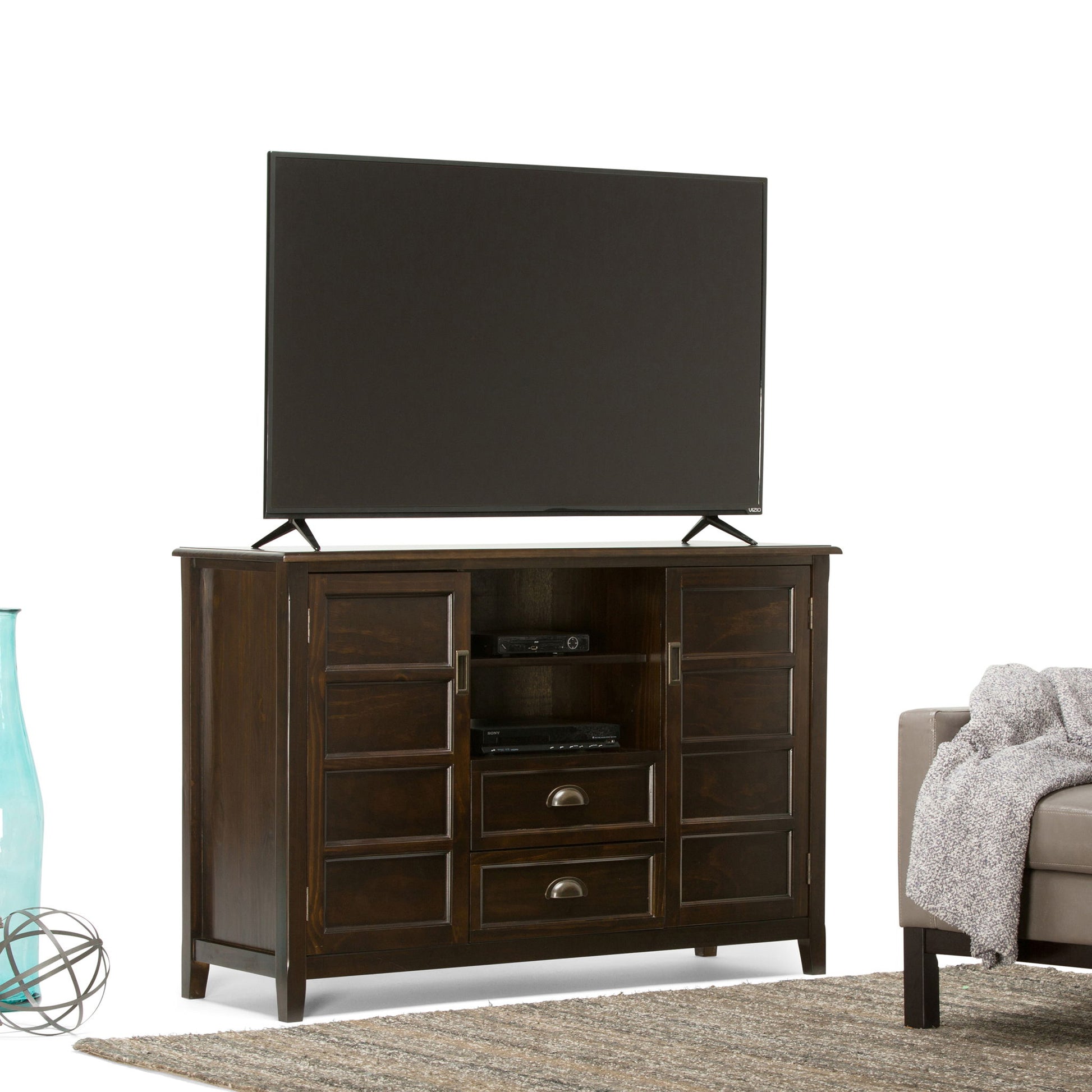 Burlington - Handcrafted Tall TV Media Stand - Best Buy Furniture