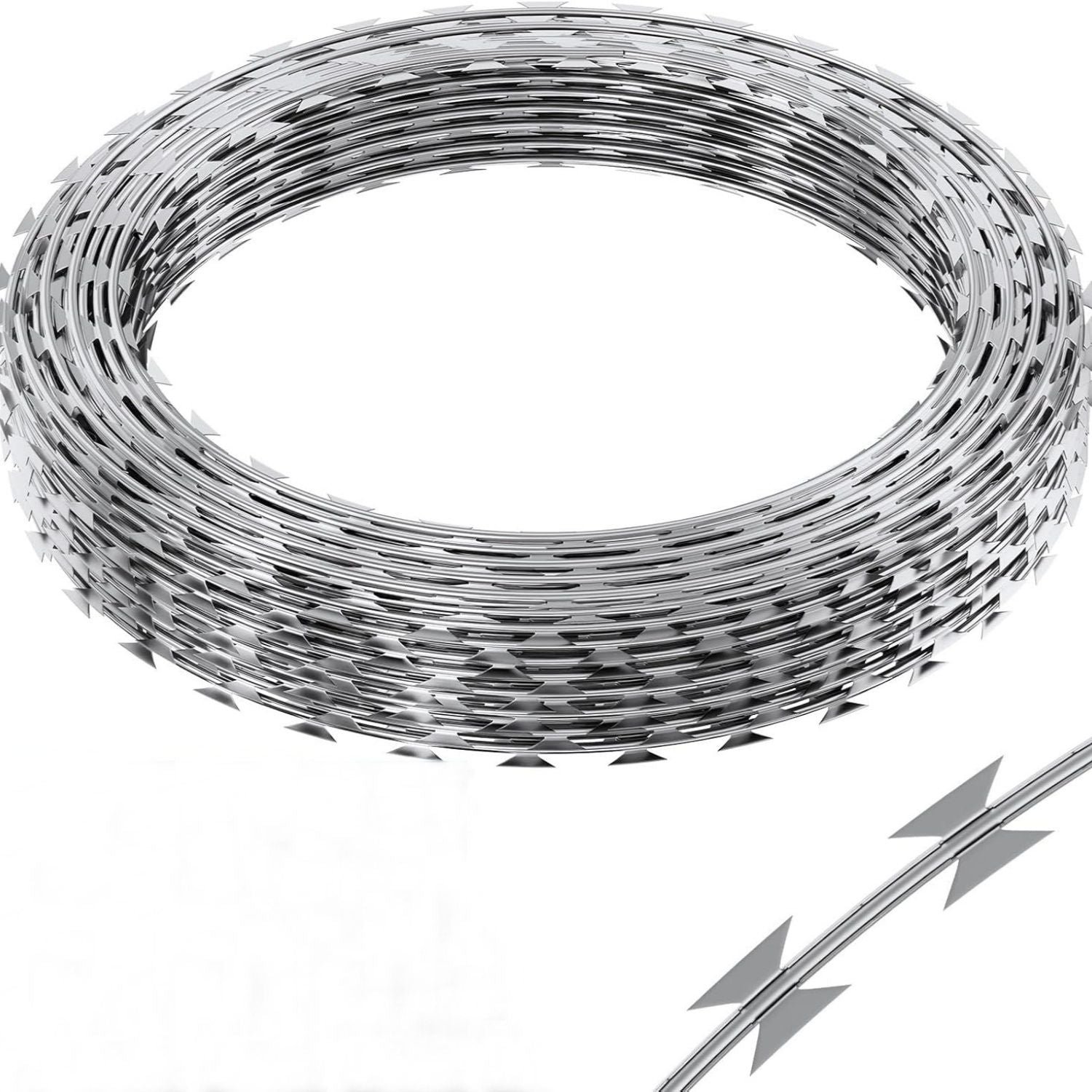 Galvanized Barbed Wire Fence Roll, Security Fencing With Sharp Razor Edges