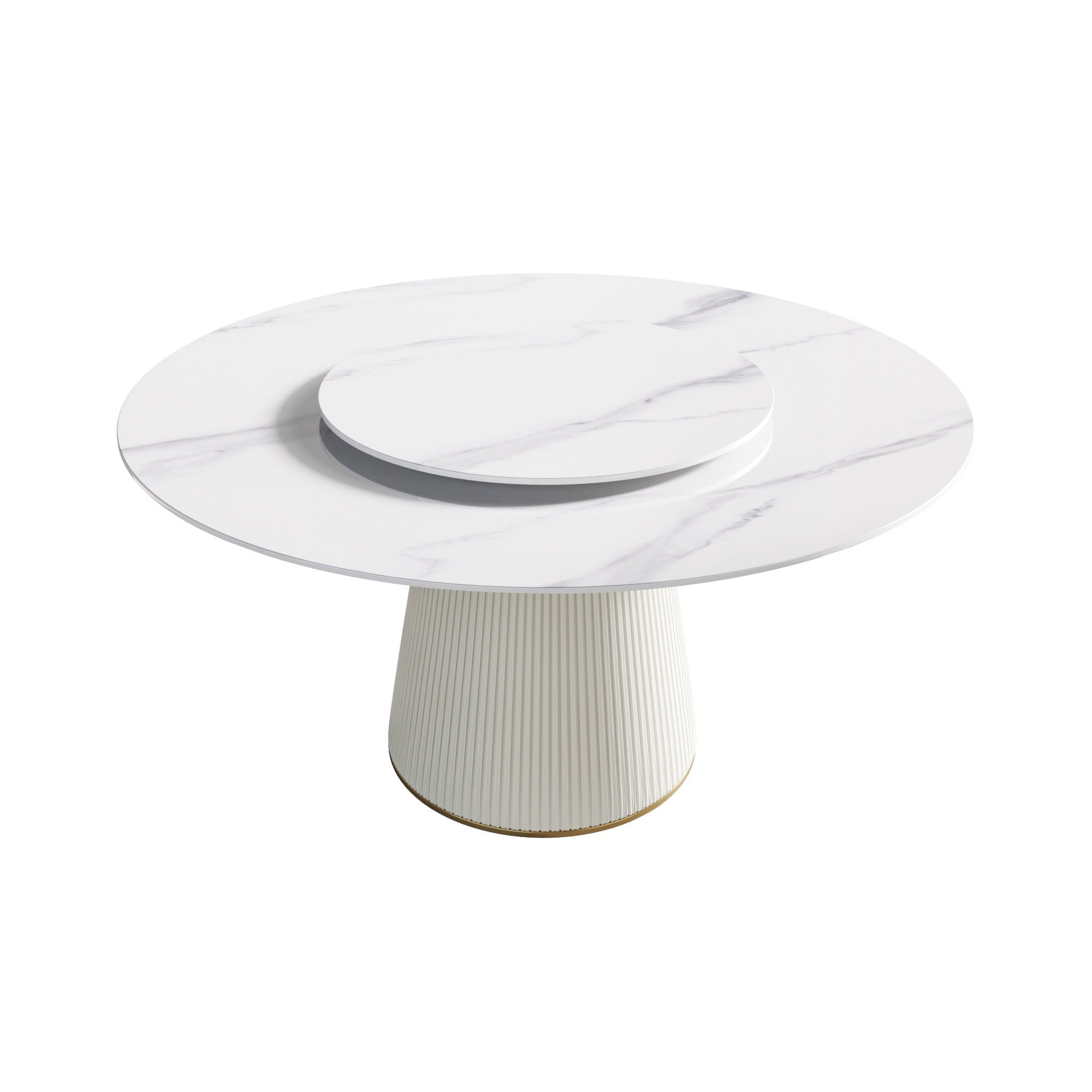 Modern, Round Black Carbon Steel Base Dining Table, Can Accommodate 6 People