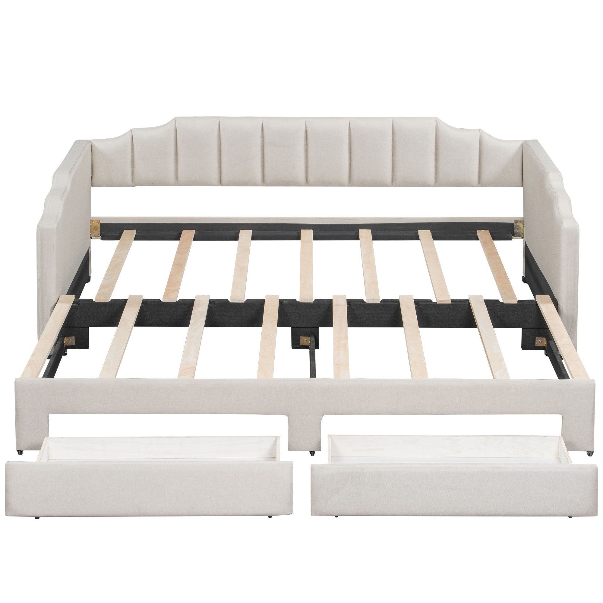 Extendable Daybed With LED Light And 2 Storage Drawers