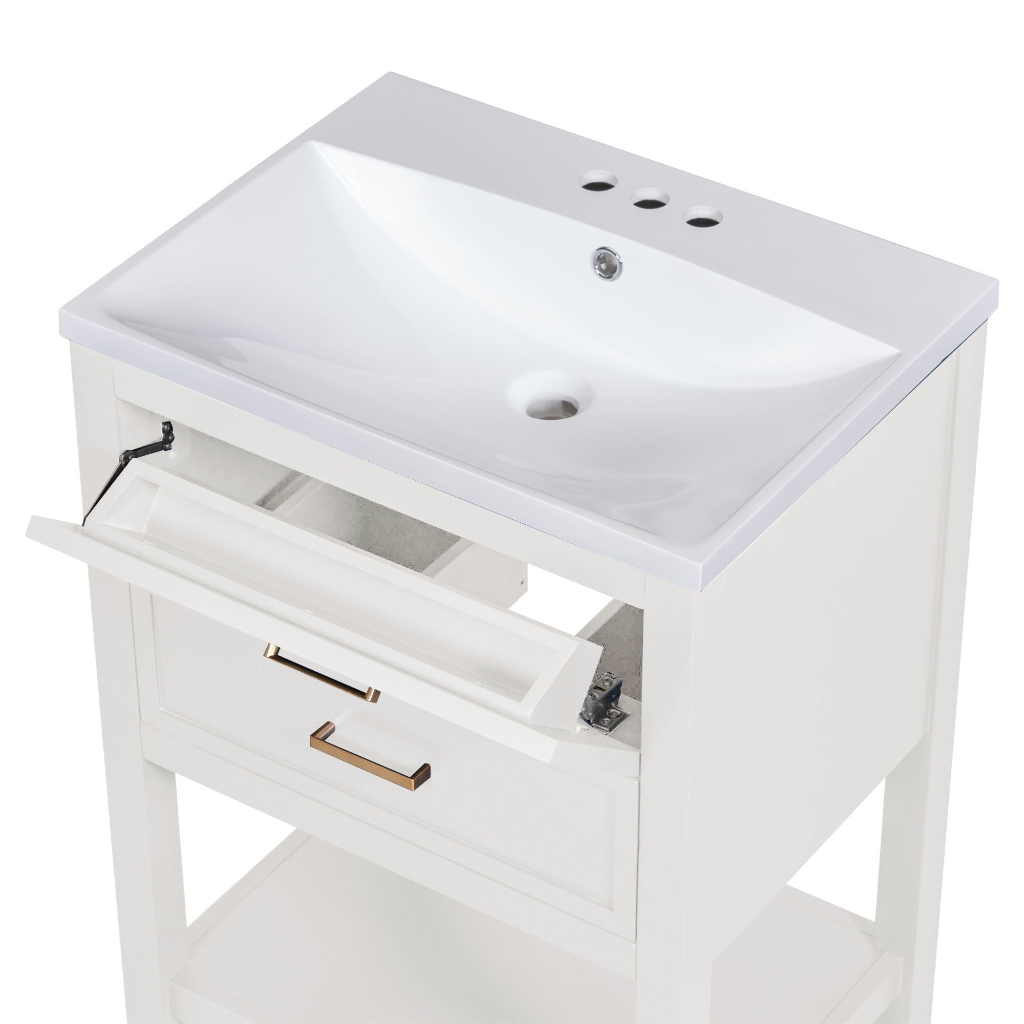 Bathroom Vanity With Top Sink, Modern Bathroom Storage Cabinet With 2 Drawers
