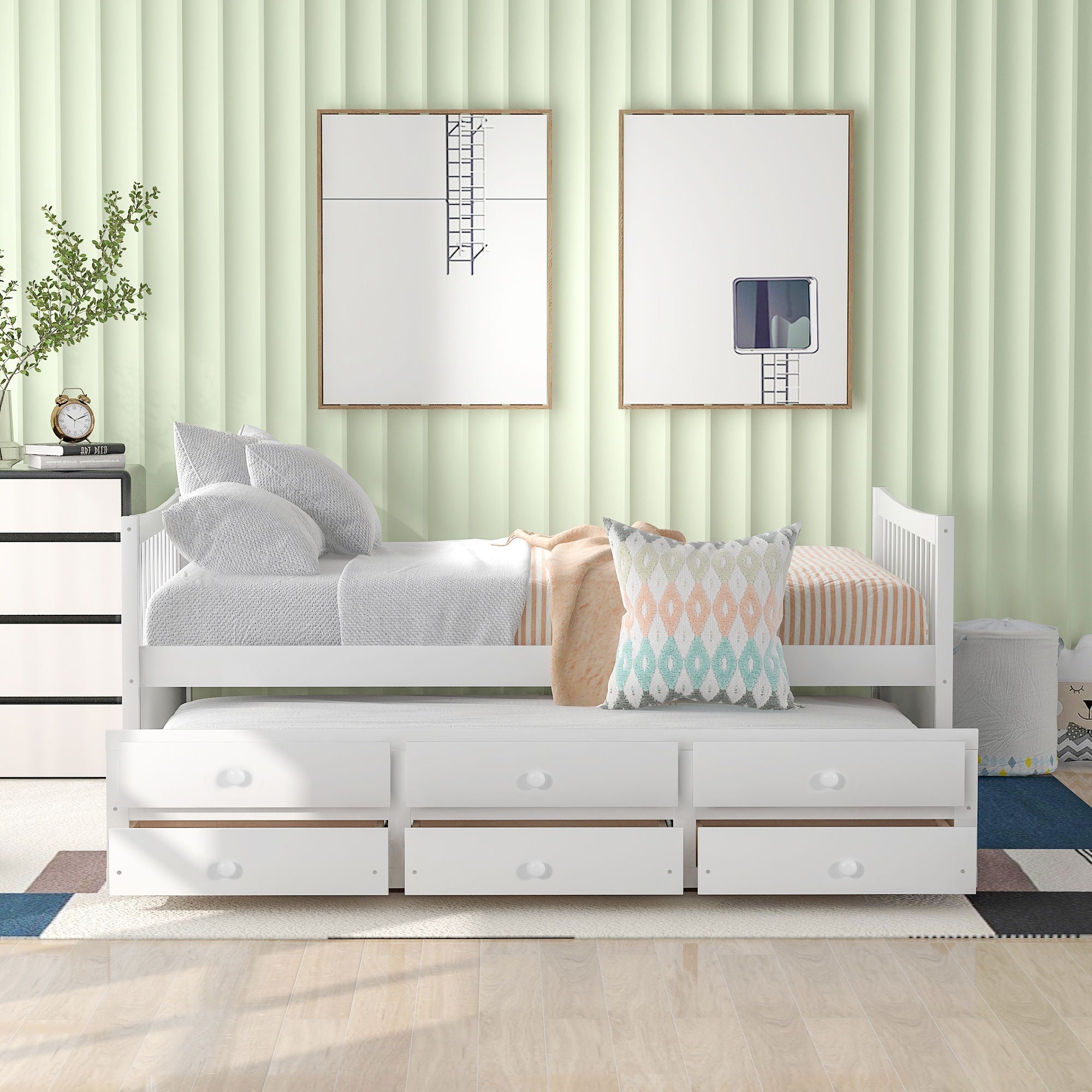 Twin Size Daybed With Trundle And Drawers