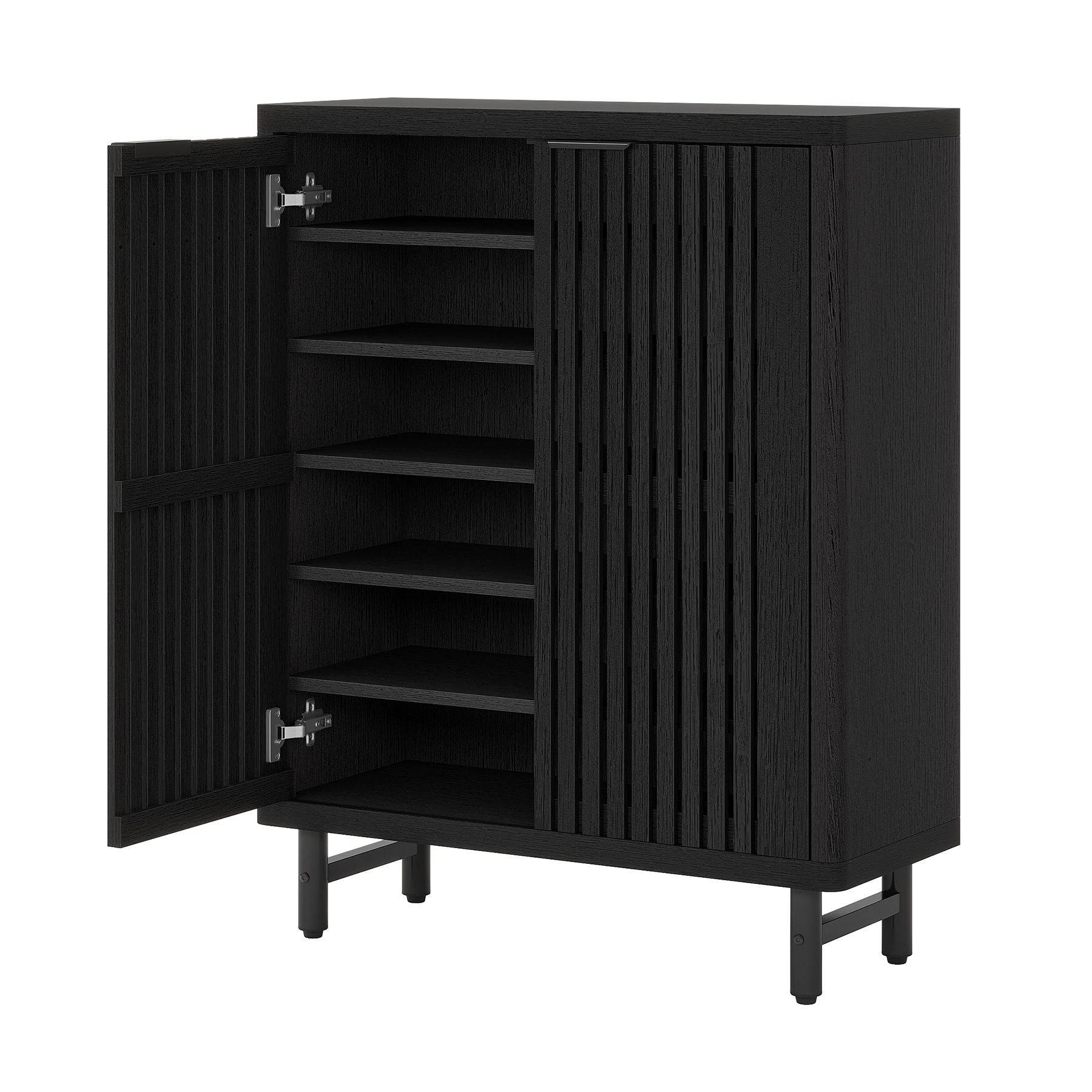 6 Tier Shoe Cabinet With Louvered Doors