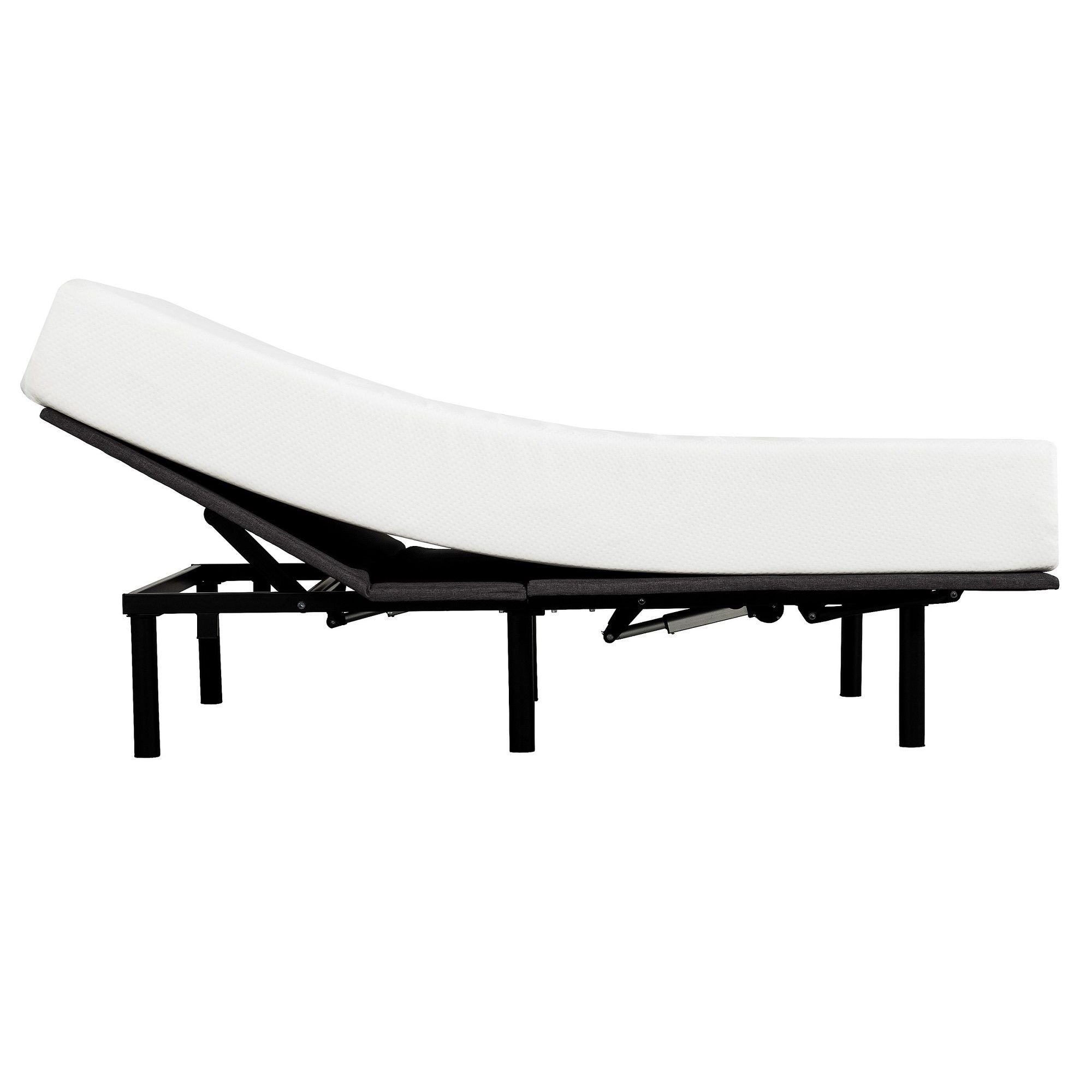 Split King Size Adjustable Bed Base With Wired Remote, Metal Frame