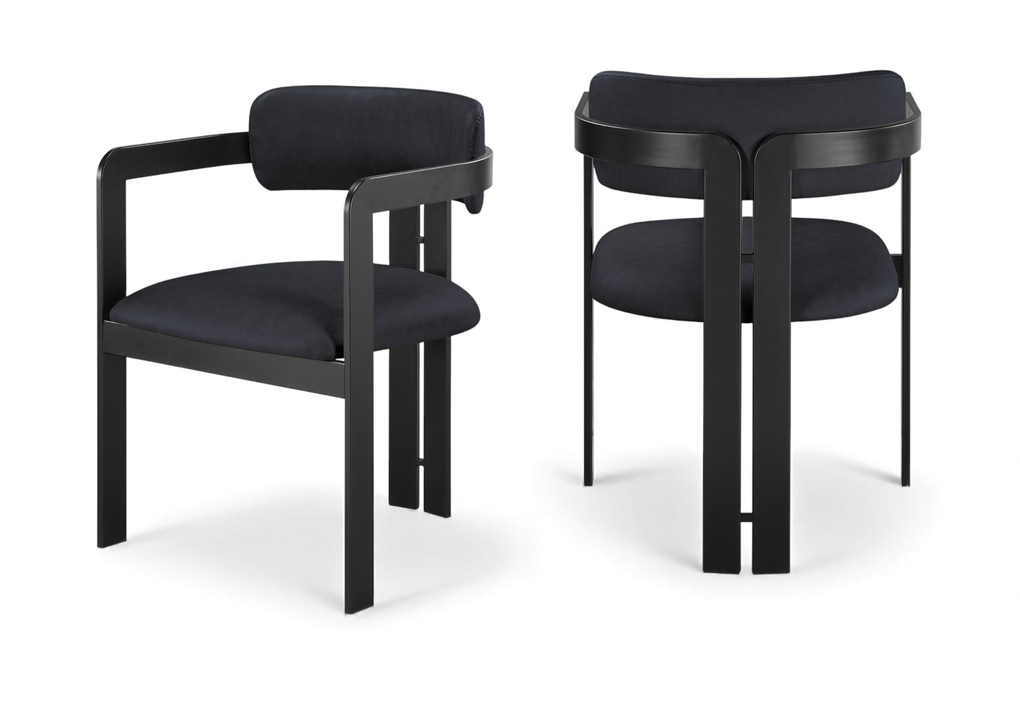 Aurum - Vegan Leather Upholstered Dining Chair With Graphite Black Base (Set of 2)