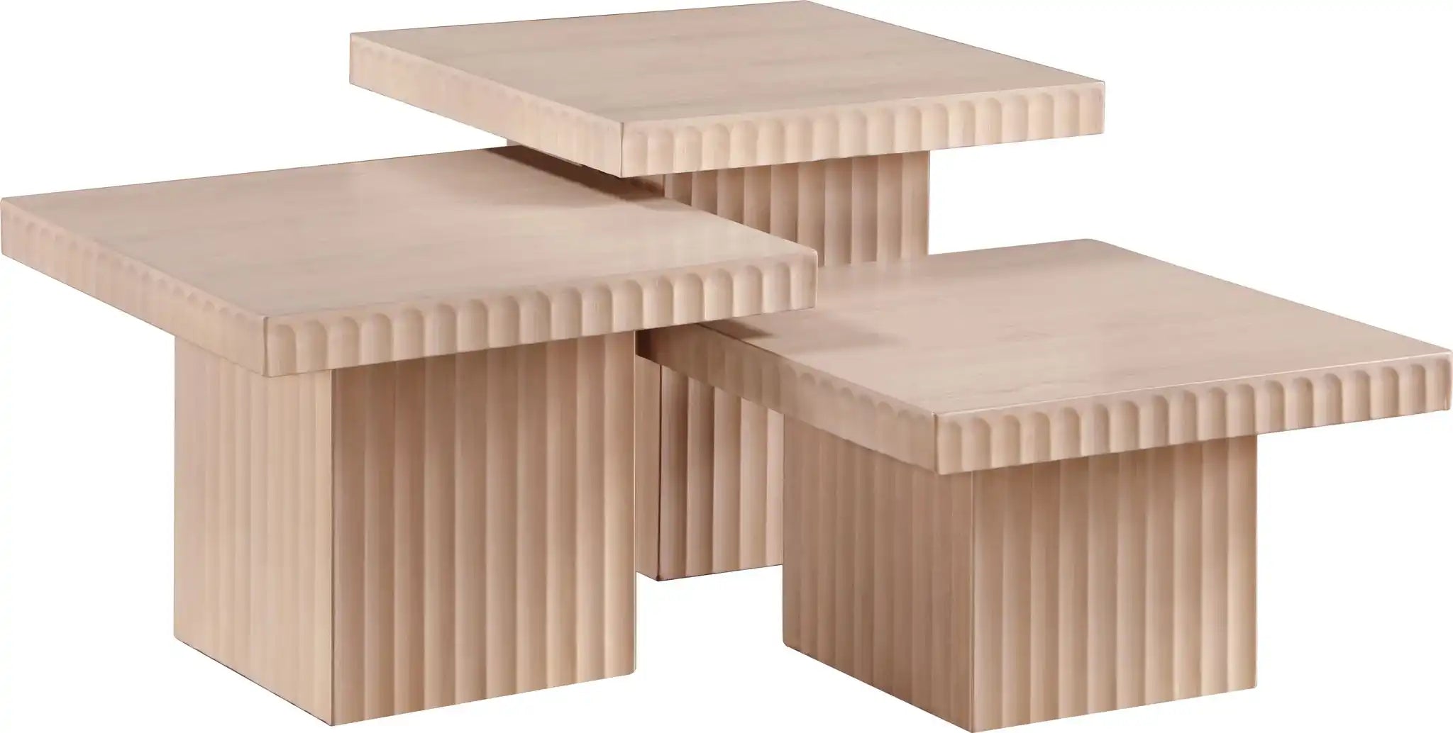 Spencer - Oak Veneer 3 Piece Coffee Tabl