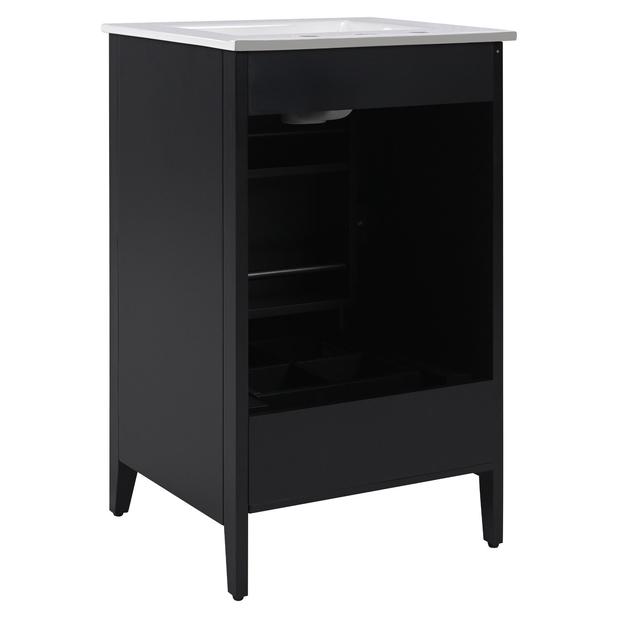Modern Bathroom Vanity With Sink, Functional Drawer, Soft- Closing Door
