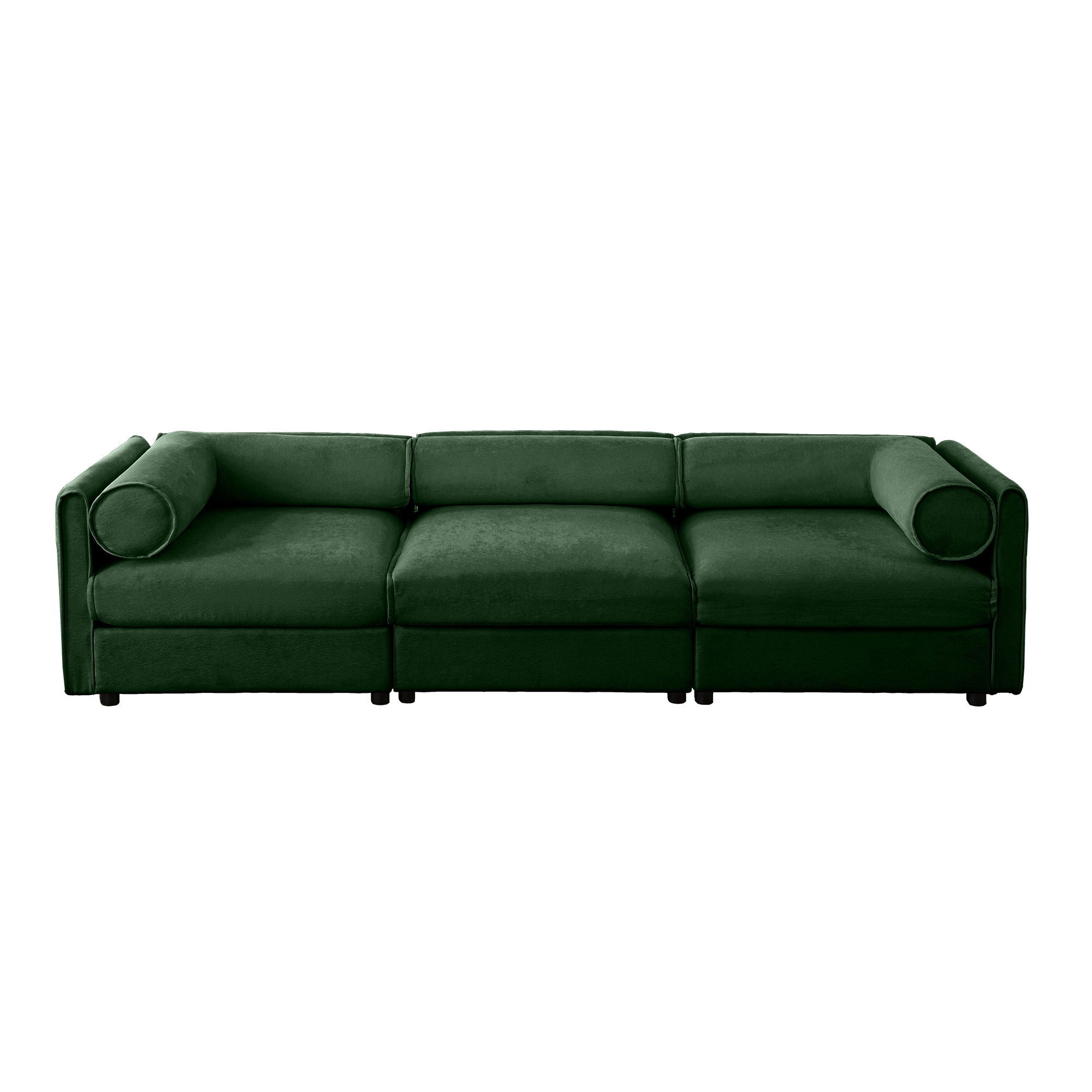 Stylish Chenille Sofa With Storage Seat And Cylindrical Backrest - Best Buy Furniture