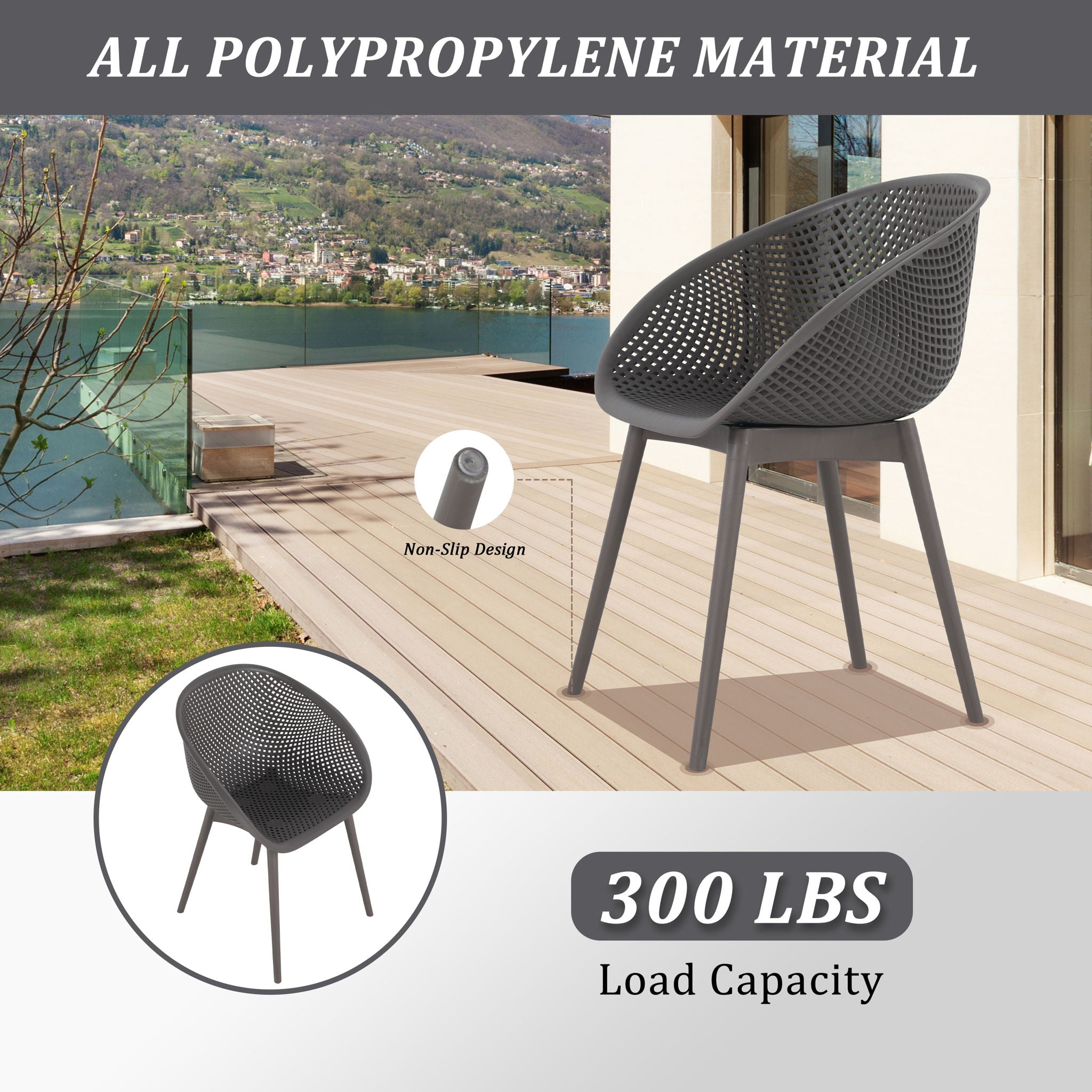 Modern Lounge Chair Set With Round Table