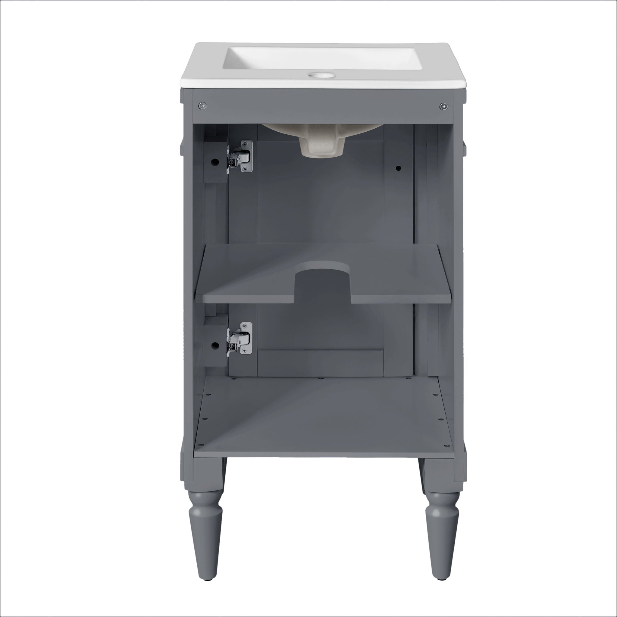 Bathroom Vanity With Sink, Storage Cabinet With Door, Drop In Sink, Compact Freestanding Design