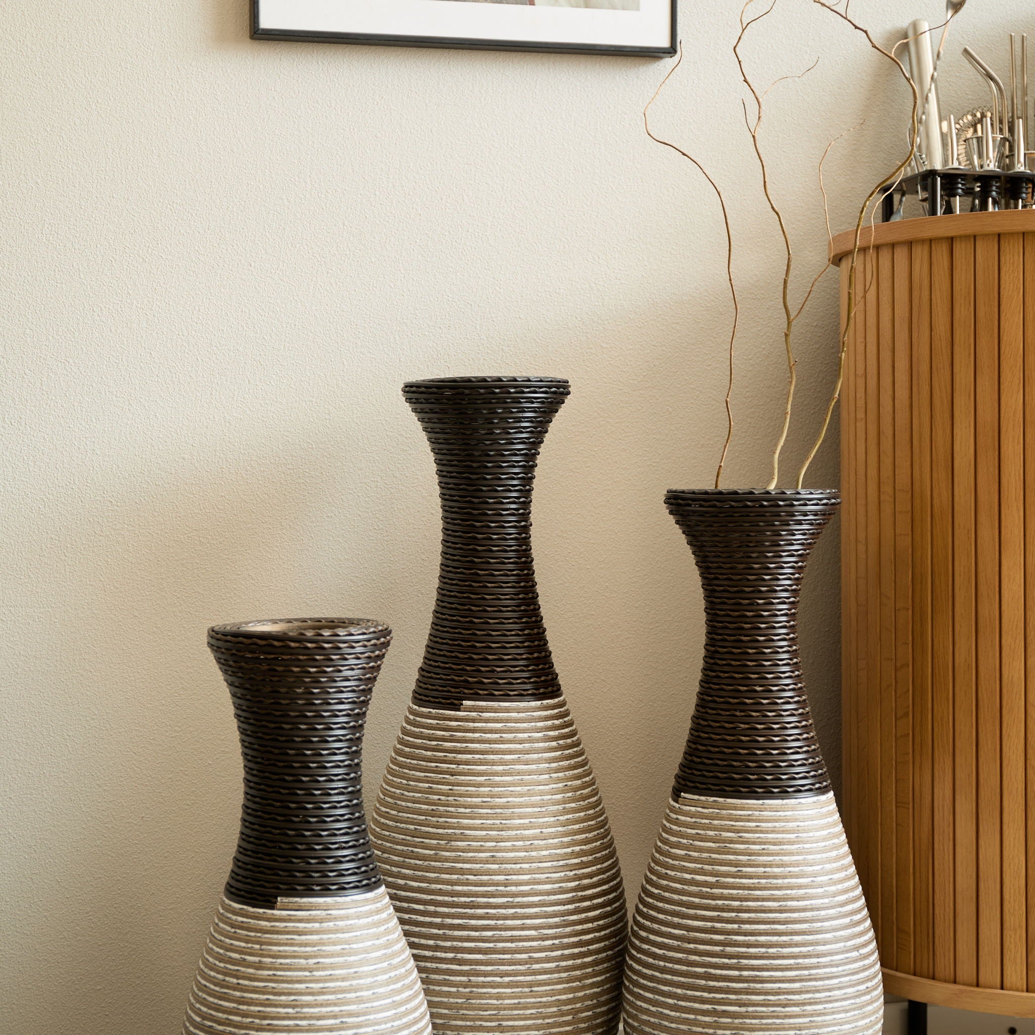 Designer Floor Vases, Large Vases For Home Decor Flooring (Set of 3)