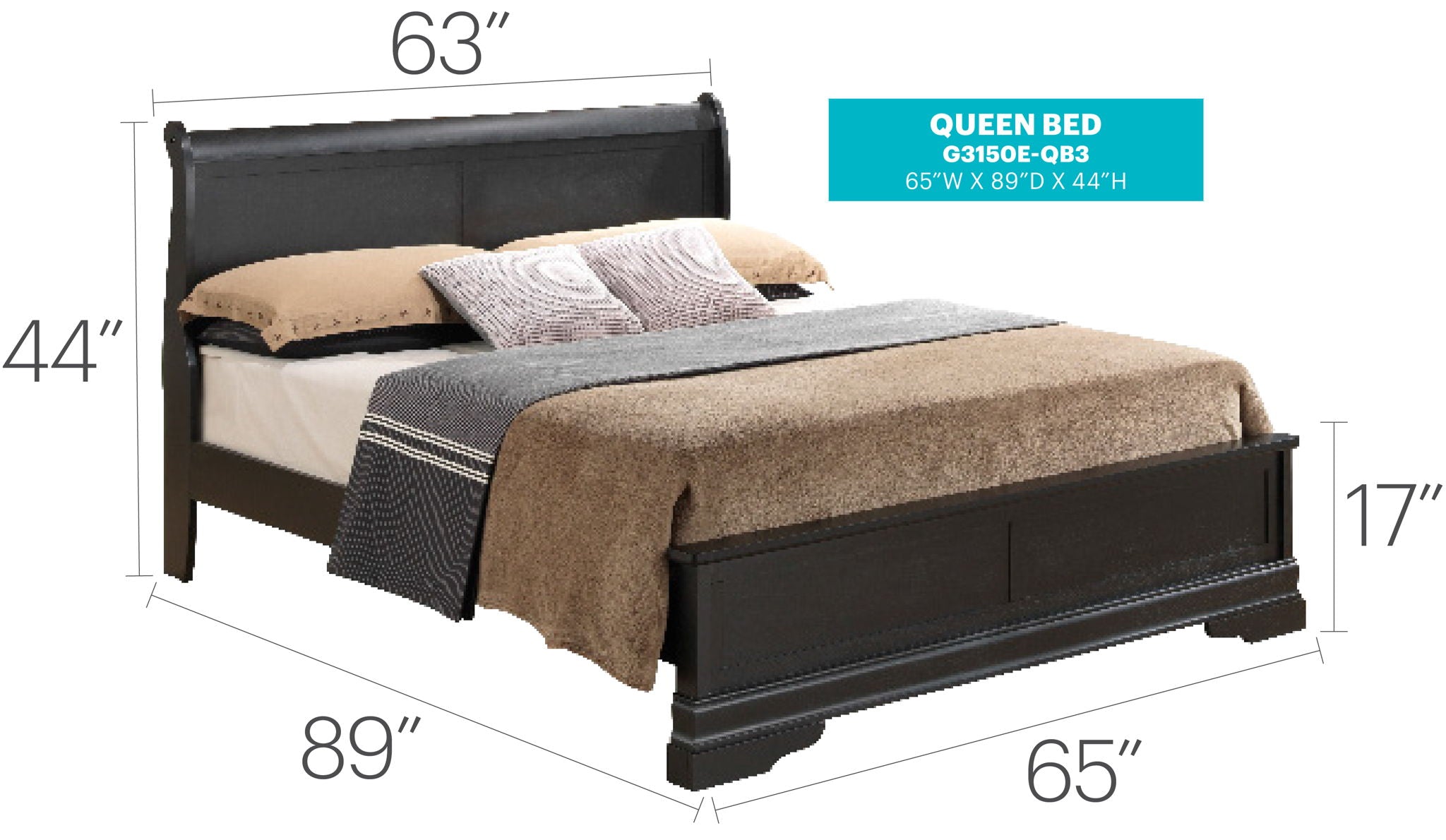 Sleigh Bed With Low Footboard