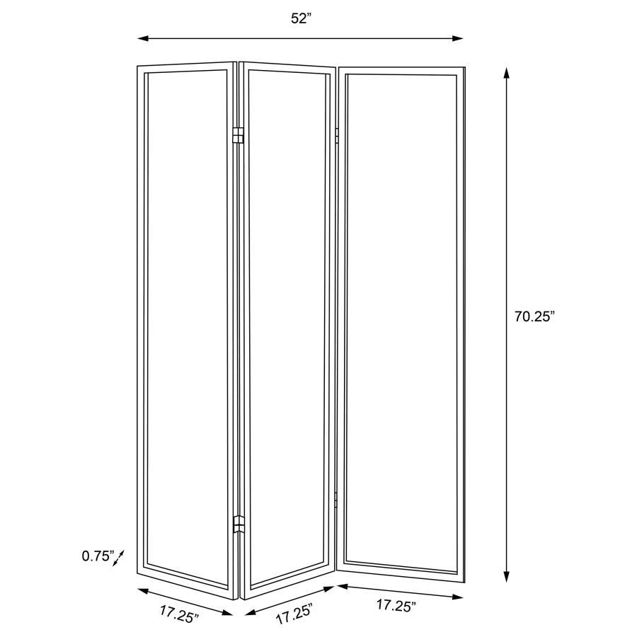 Felice - 3-Panel Room Divider Folding Screen - French Script