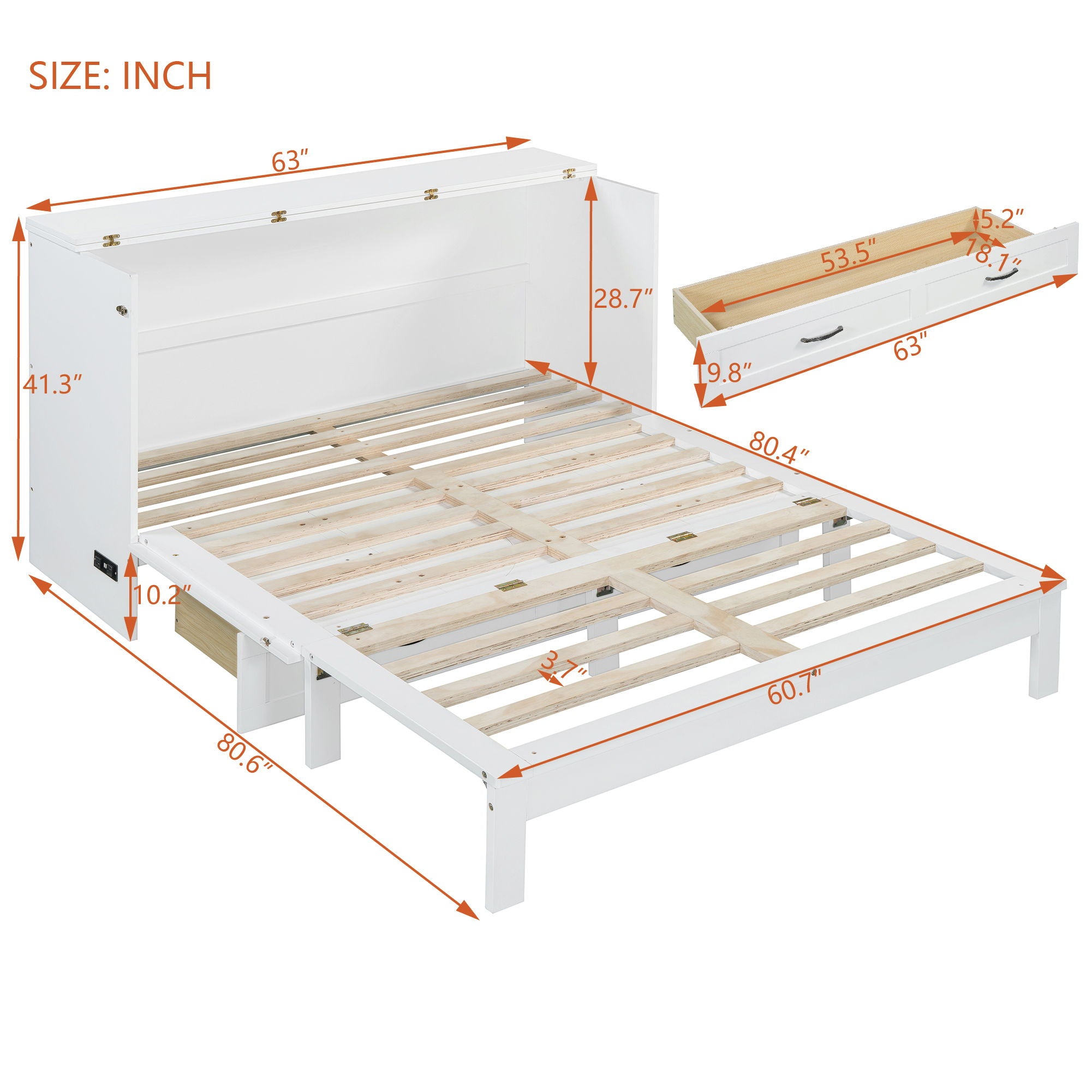 Murphy Bed With Large Drawers